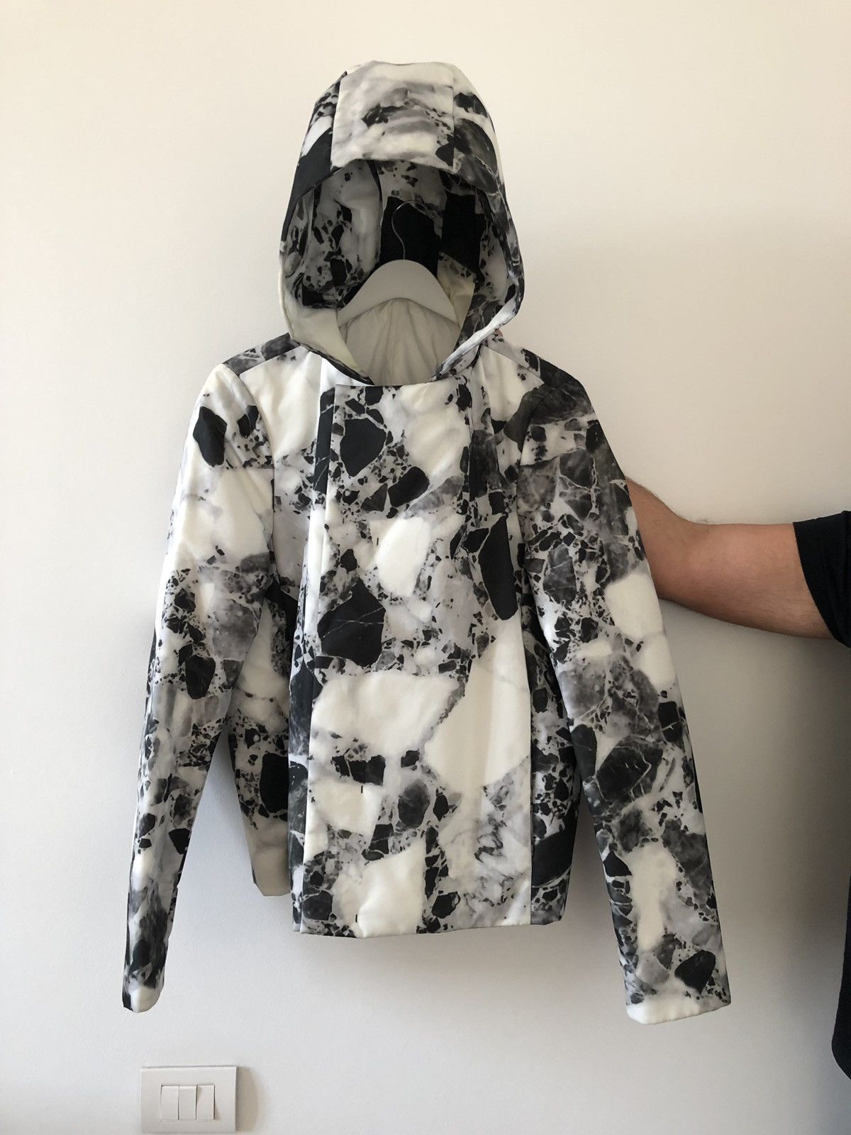 Jil Sander JIL SANDER by RAF SIMONS FW08 Marble Print Hooded Parka Size US M / EU 48-50 / 2 - 3 Thumbnail