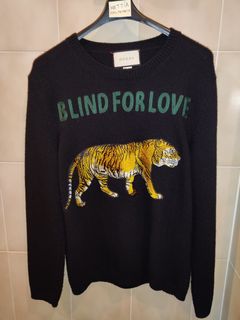 Crew necks Gucci - Blind For Love intarsia sweater - 496686X9I824166