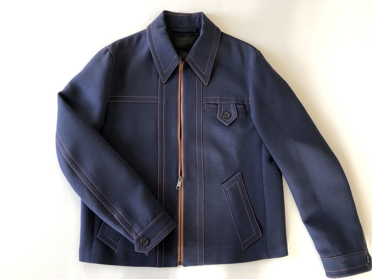 Prada PRADA SS15 Wool/Silk jacket with contrast stitching | Grailed