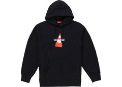 Men's Supreme Traffic Cone Red Hoodie Sweatshirt Made in