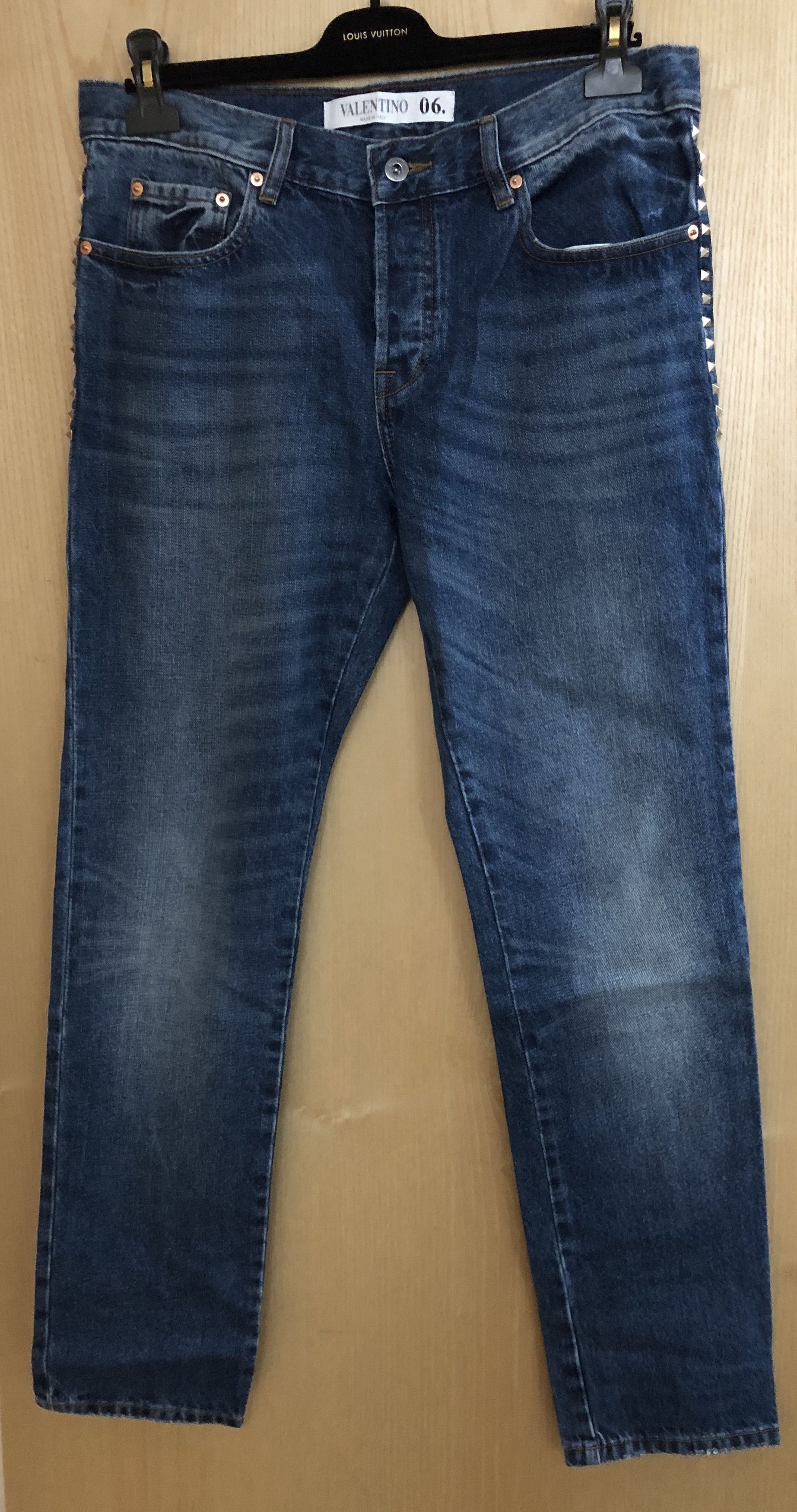 Valentino Valentino SS19 Mid Blue Rockstud Denim Jeans Size US 34 / EU 50 - 1 Thumbnail