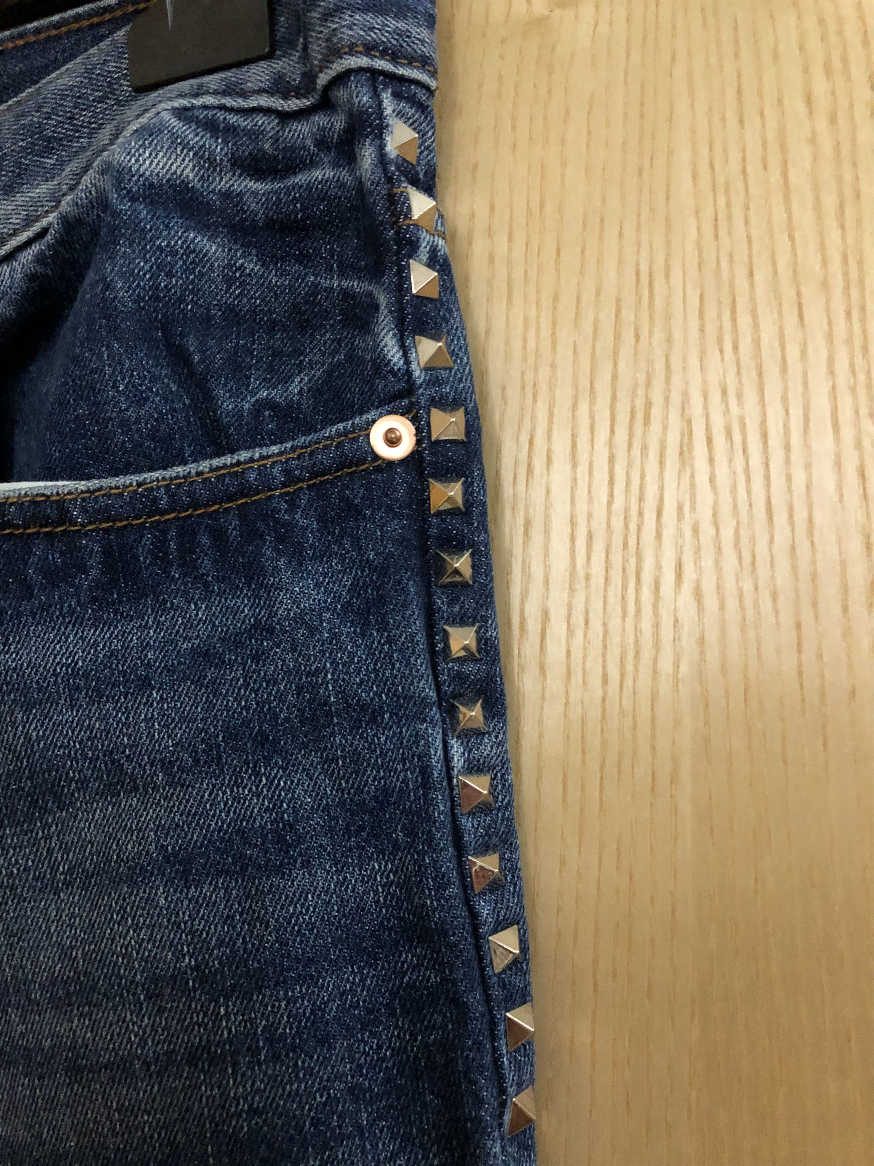 Valentino Valentino SS19 Mid Blue Rockstud Denim Jeans Size US 34 / EU 50 - 4 Thumbnail