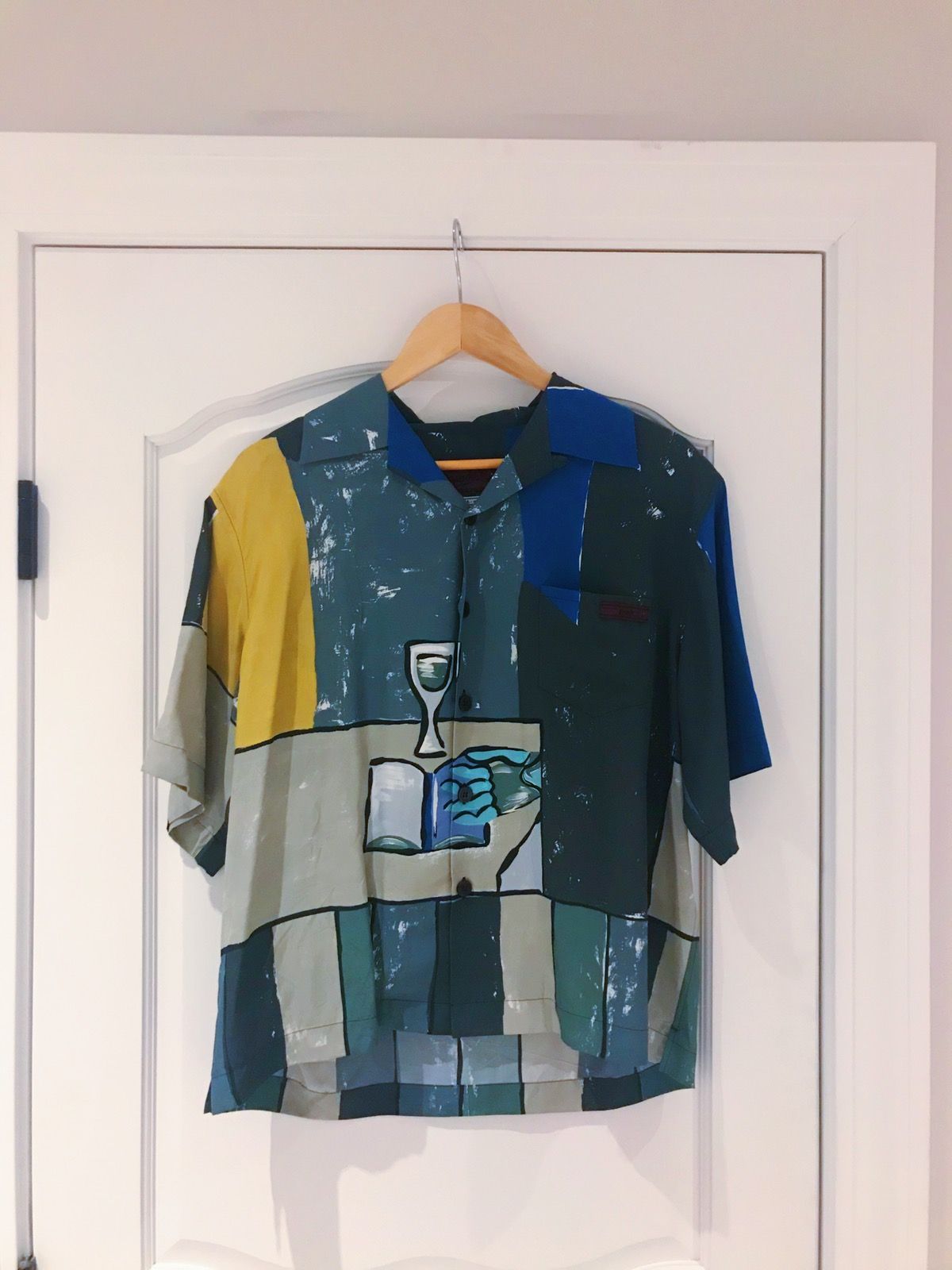 Prada Prada s/s 17 Camp Collar Painting Print Shirt | Grailed