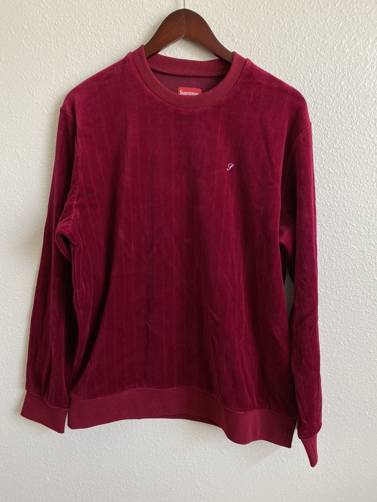 Supreme Ribbed Velour Crewneck | Grailed