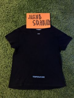 off white diagonal temperature tee