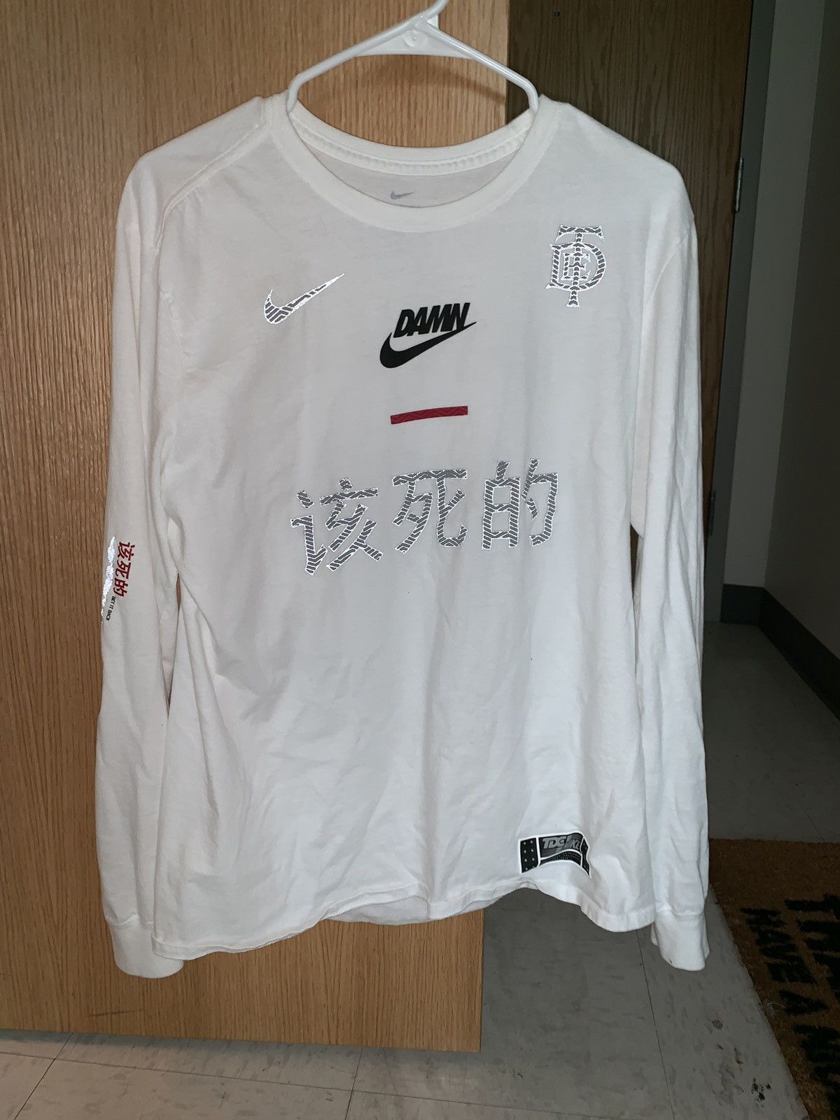 Kendrick Lamar Nike Nike x Kendrick Lamar x TDE DAMN Nike White Long Sleeve Grailed