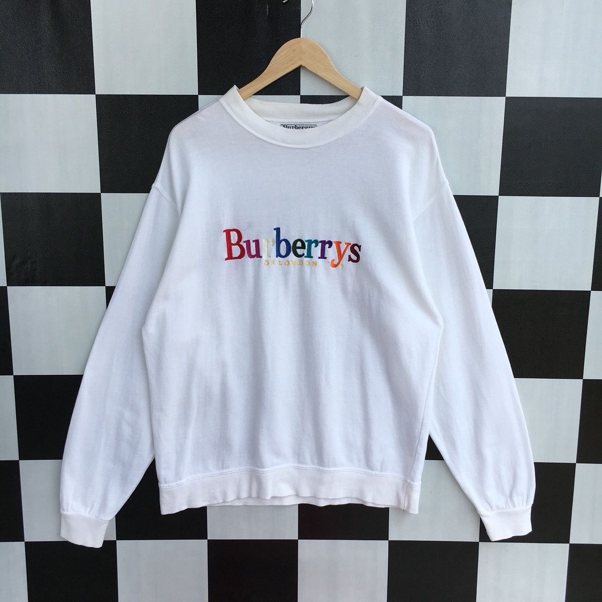 Vintage Burberry Blues Embroidered Sweatshirt Size L