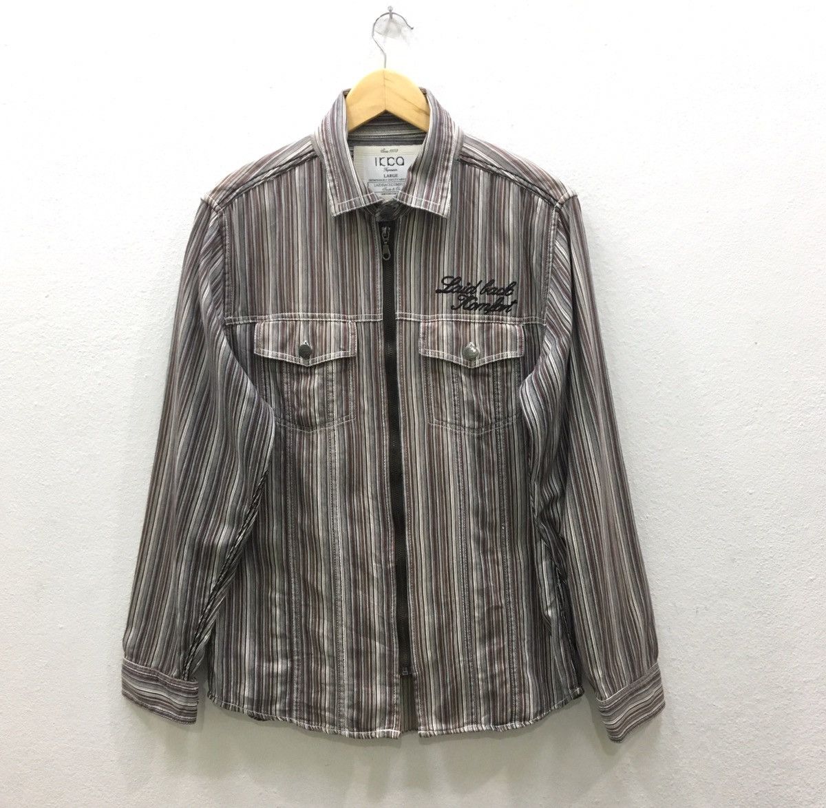 Japanese Brand IKCA Full Zipper Double Pocket Stripe Nice Design Size US L / EU 52-54 / 3 - 1 Thumbnail