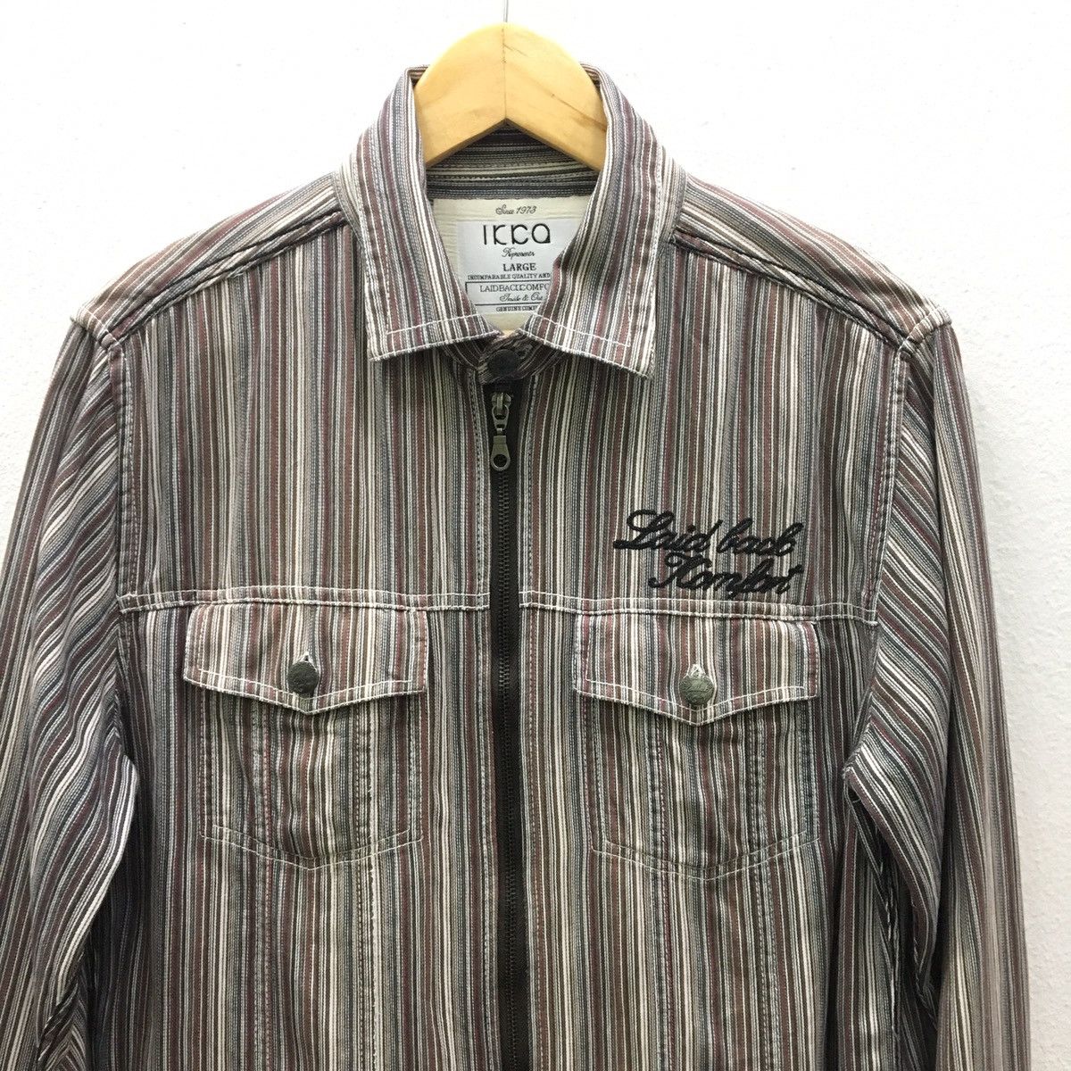 Japanese Brand IKCA Full Zipper Double Pocket Stripe Nice Design Size US L / EU 52-54 / 3 - 3 Thumbnail