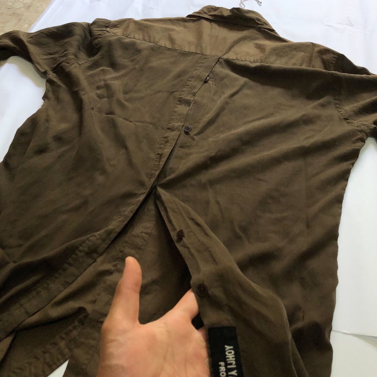 Yohji Yamamoto Yohji Yamamoto Pour Homme Split Button shirt brown Size US L / EU 52-54 / 3 - 2 Thumbnail