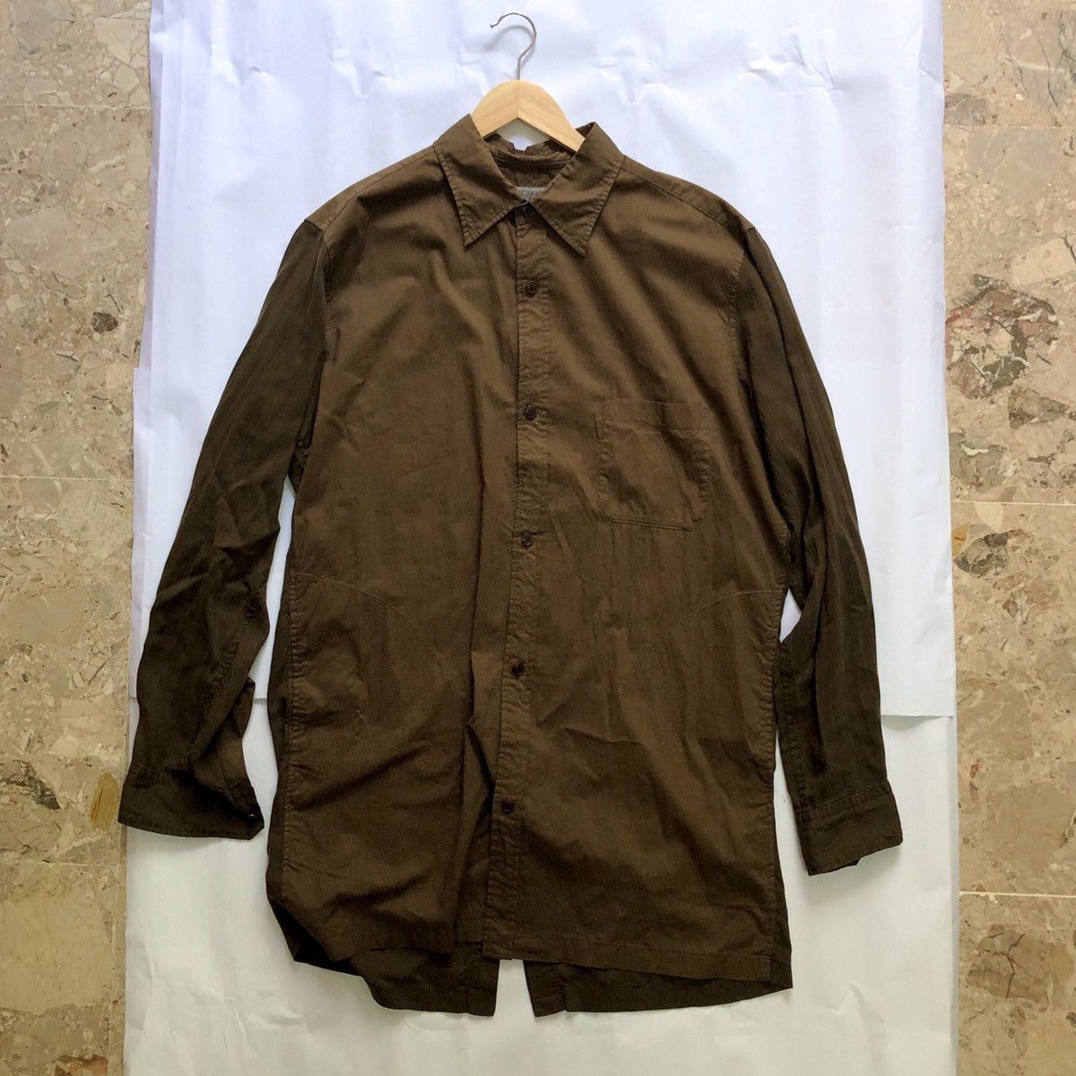 Yohji Yamamoto Yohji Yamamoto Pour Homme Split Button shirt brown Size US L / EU 52-54 / 3 - 1 Thumbnail