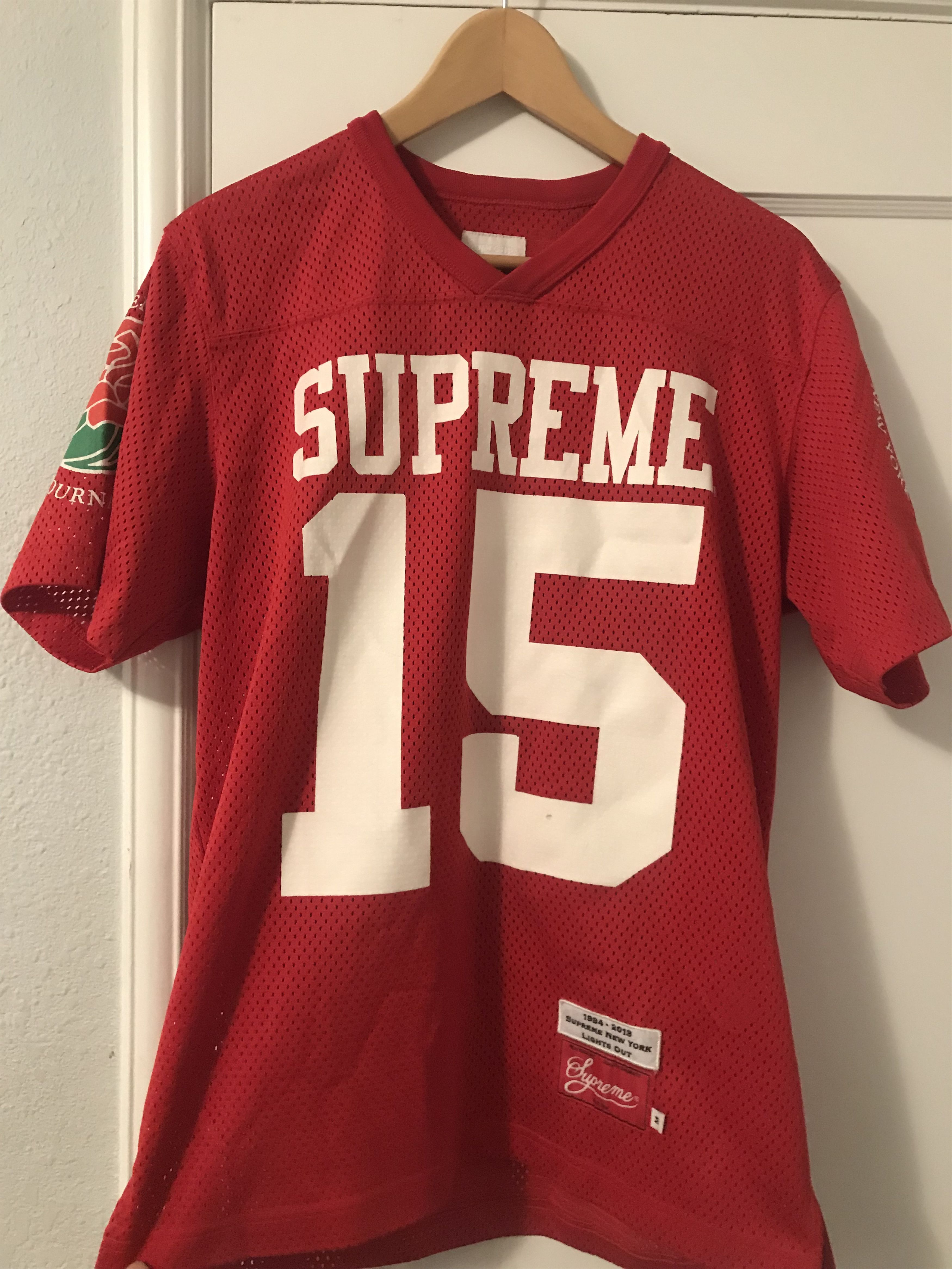 Louis Vuitton x Supreme Denim Baseball Jersey M Medium 100% Authentic Rare