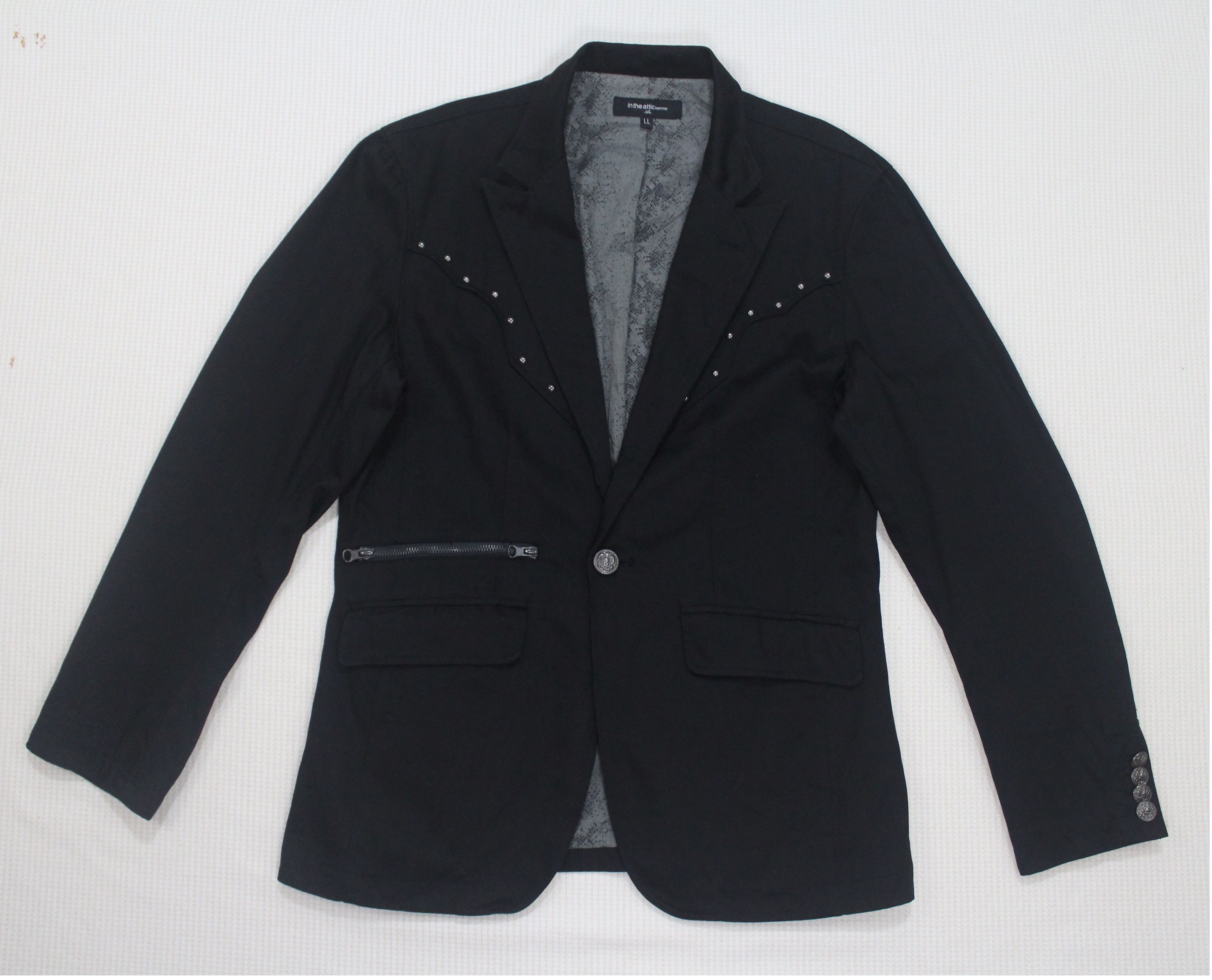In The Attic STUD Western Blazer IN THE ATTIC Jacket Zipper Pocket Rare Size US L / EU 52-54 / 3 - 3 Thumbnail