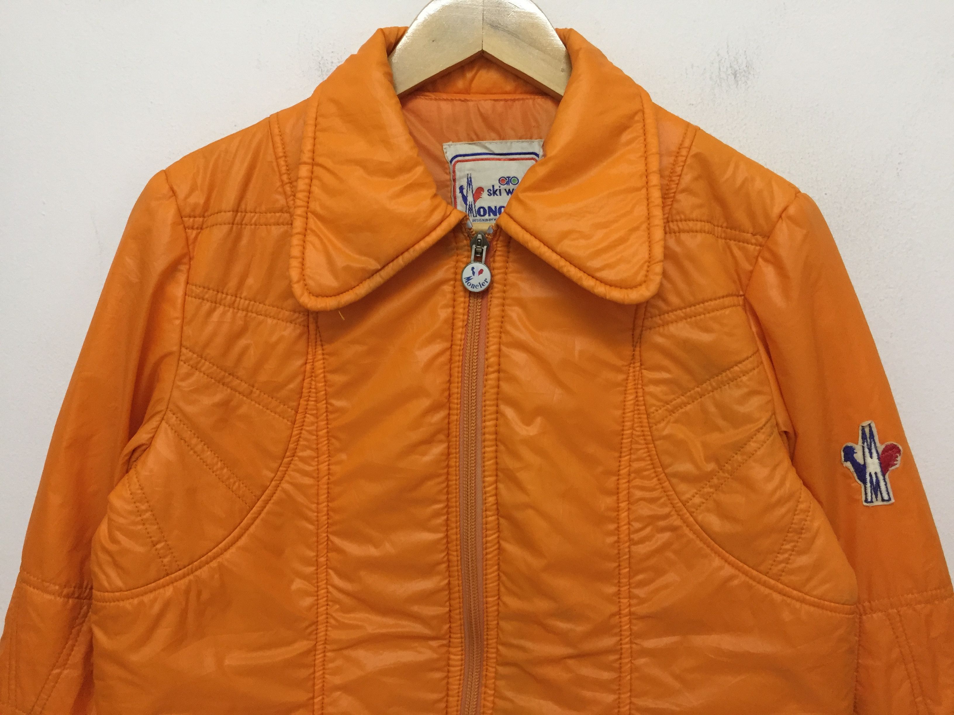 Moncler × Vintage 90's MONCLER orange down Jacket Size US S / EU 44-46 / 1 - 3 Thumbnail
