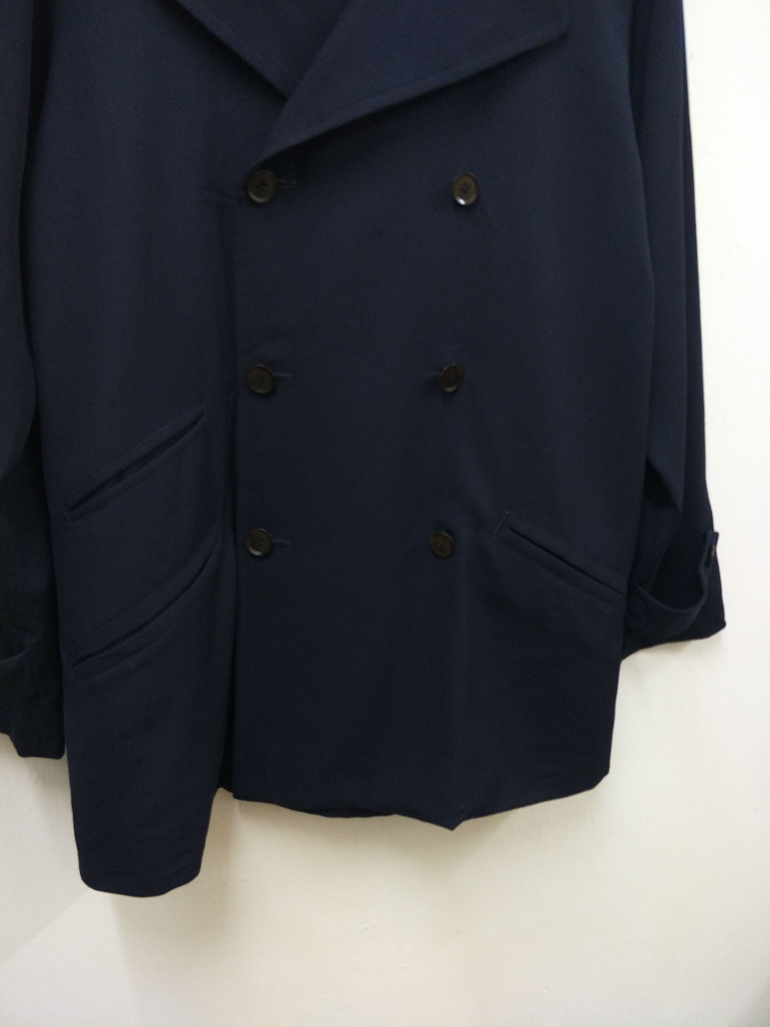Yohji Yamamoto Y's Double Breast Rayon Laine Wool Coat Size US M / EU 48-50 / 2 - 5 Thumbnail