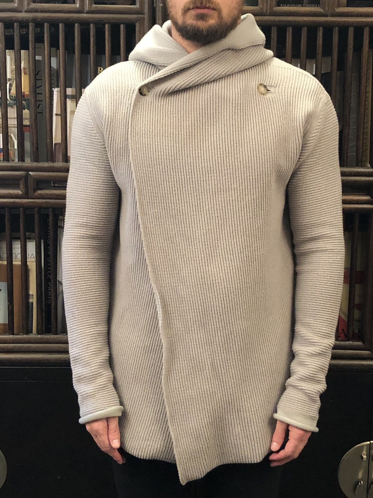 Rick owens hooded cardigan store