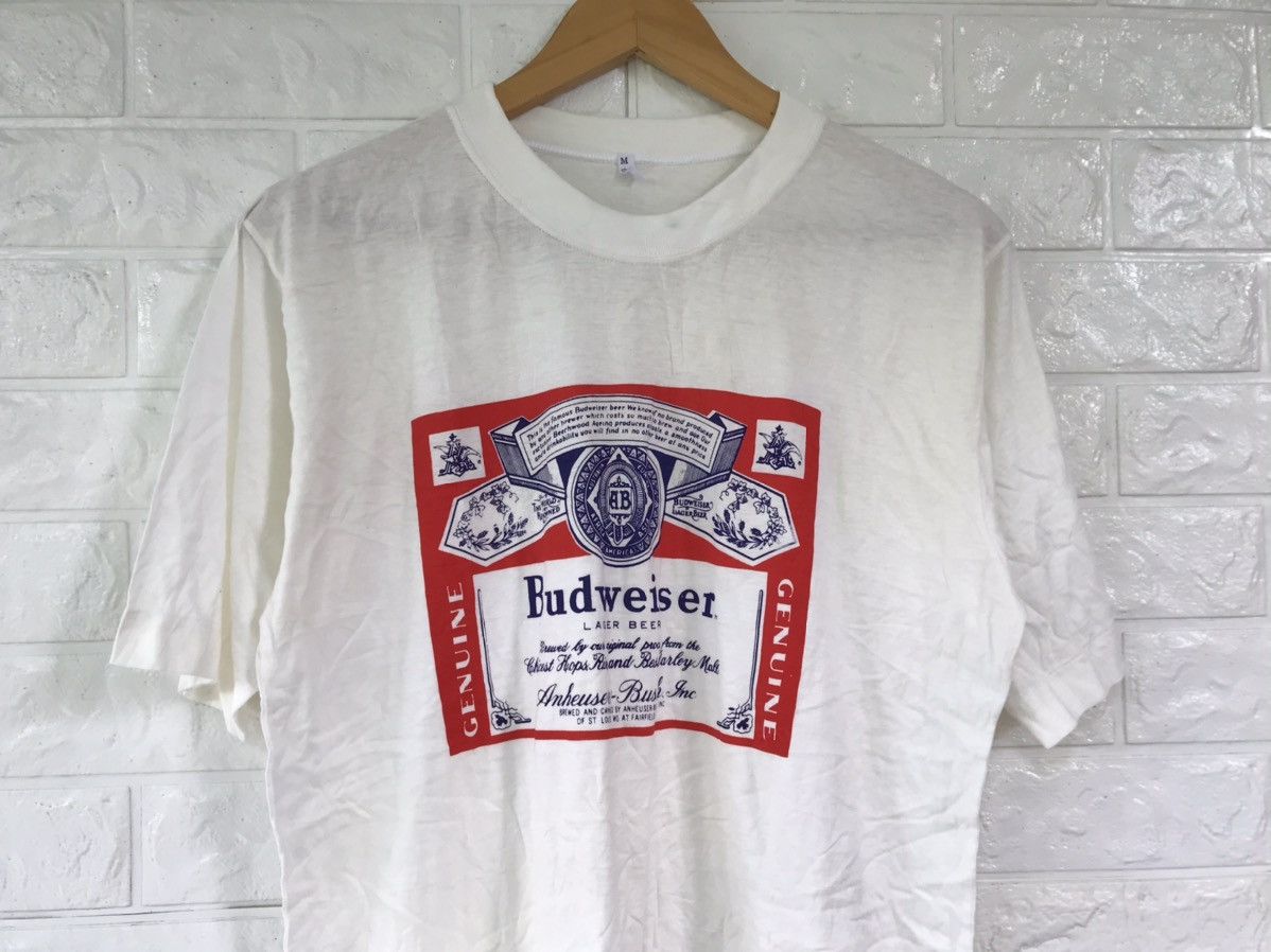 Budweiser × Vintage Vintage BUDWEISER King Of Beer Paperthin Tshirt Size US M / EU 48-50 / 2 - 3 Thumbnail