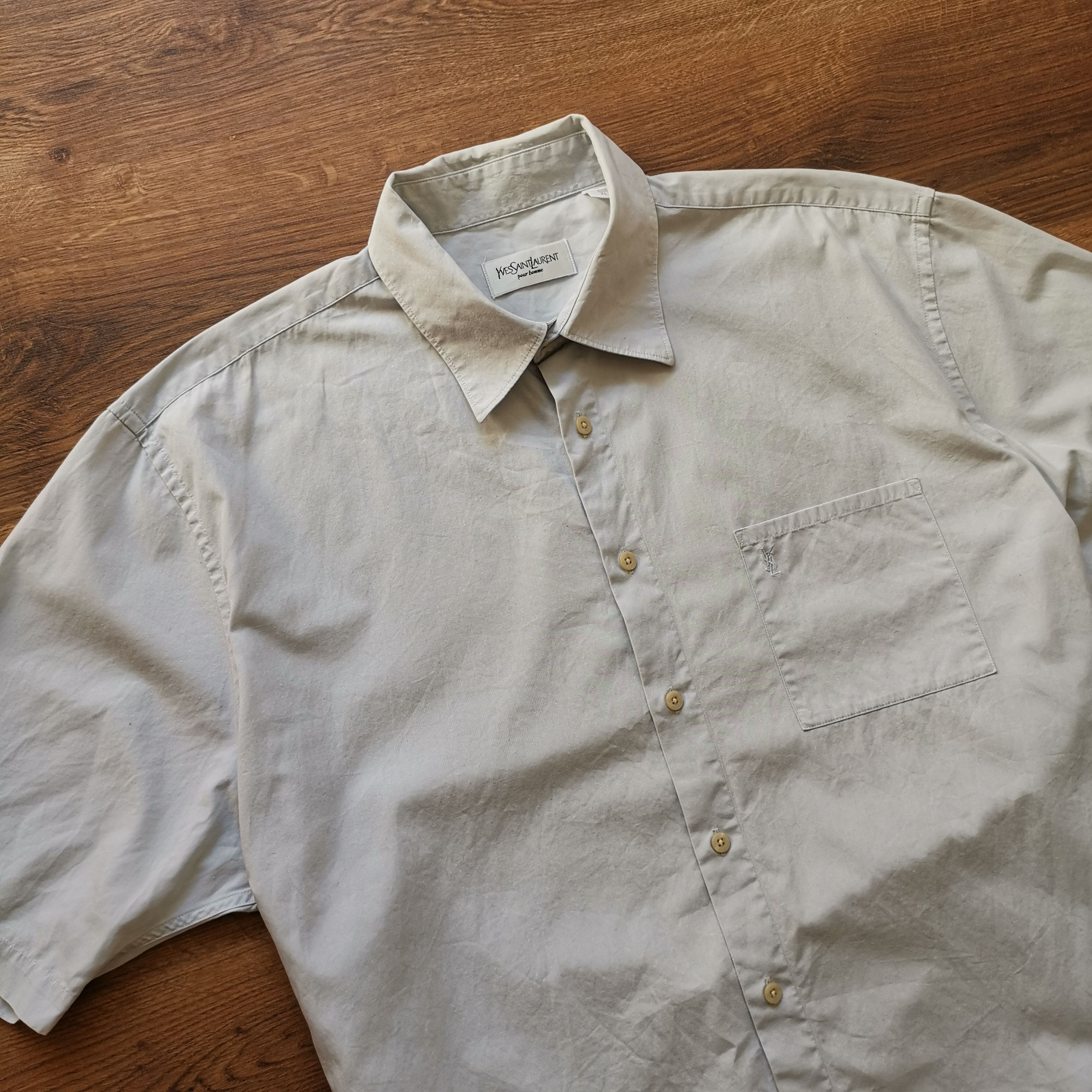 Saint Laurent Paris YSL Yves Saint Laurent Short Sleeve Shirt Size US XL / EU 56 / 4 - 2 Thumbnail