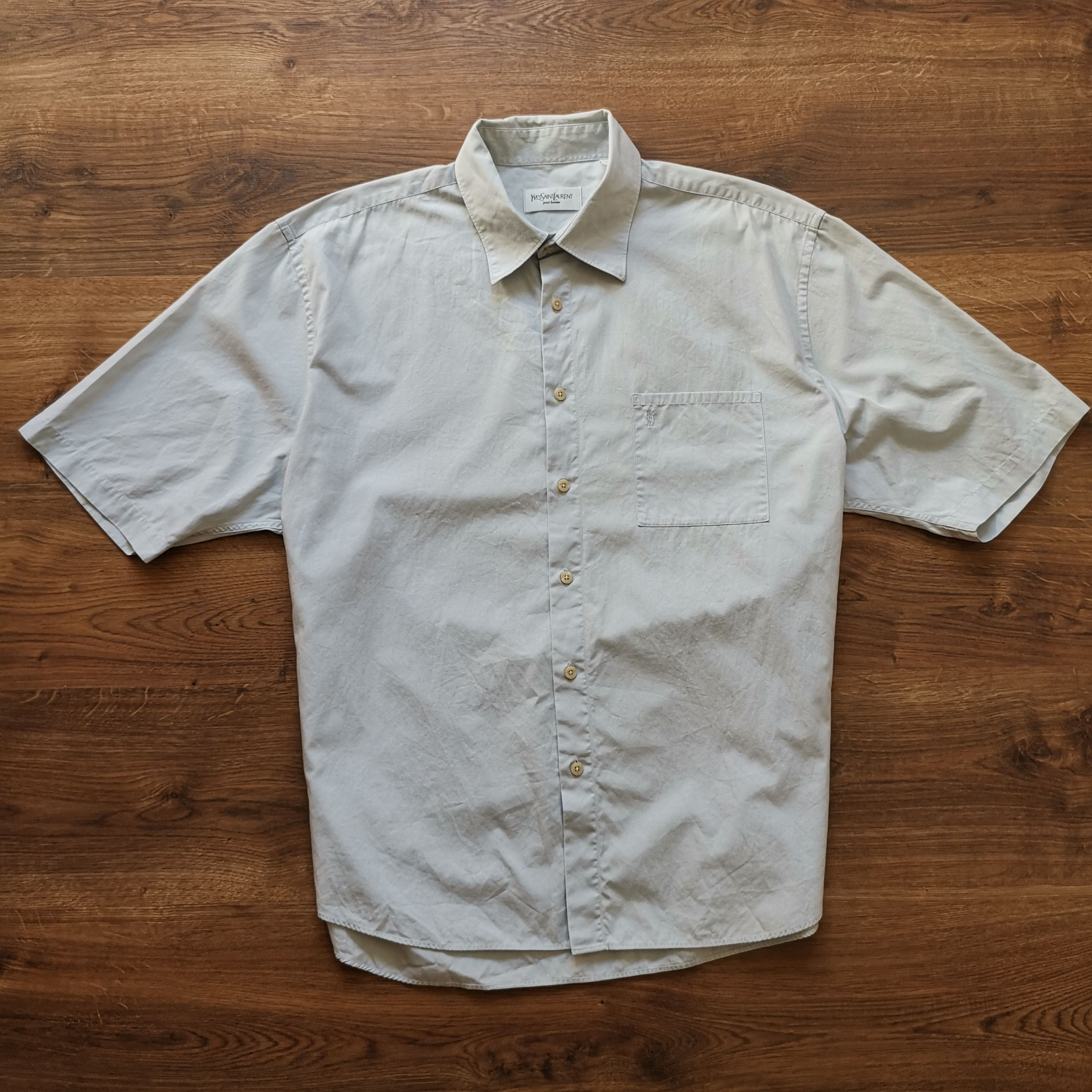 Saint Laurent Paris YSL Yves Saint Laurent Short Sleeve Shirt Size US XL / EU 56 / 4 - 1 Thumbnail