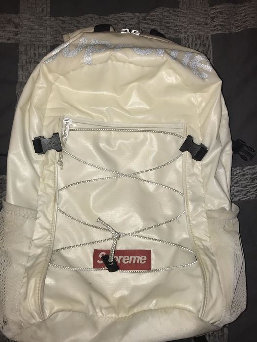 Supreme fw17 white hot sale backpack