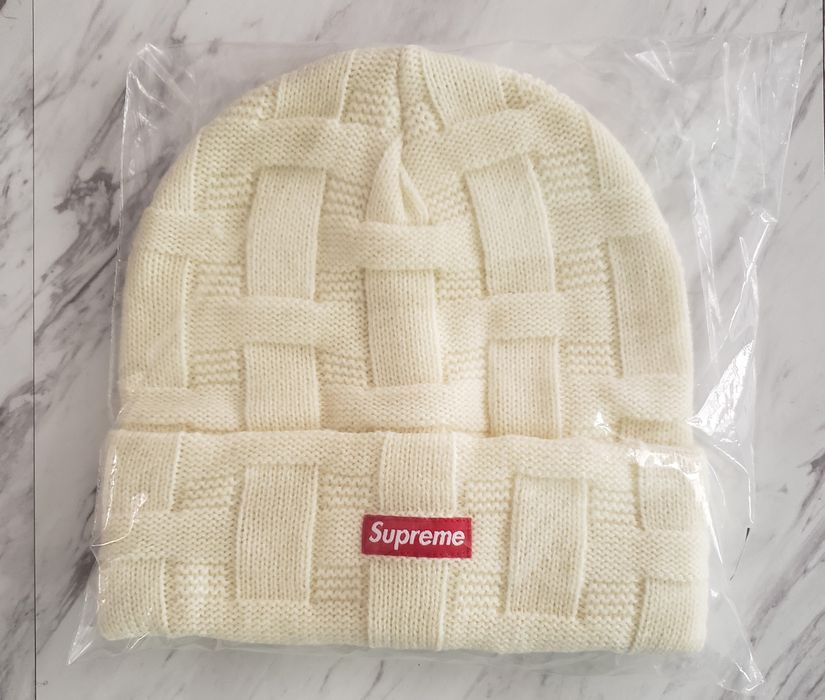 Supreme Supreme Basket Weave Beanie Natural FW19 | Grailed