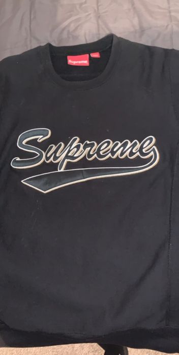 Supreme Supreme Brush Script Crewneck Sweatshirt Black | Grailed