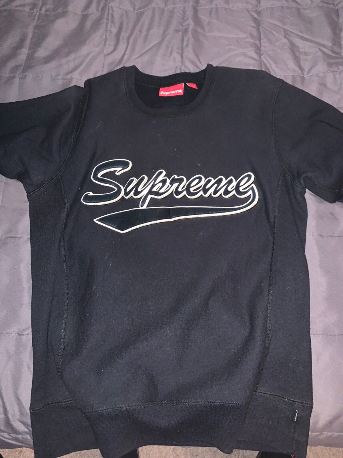 Supreme Supreme Brush Script Crewneck Sweatshirt Black | Grailed