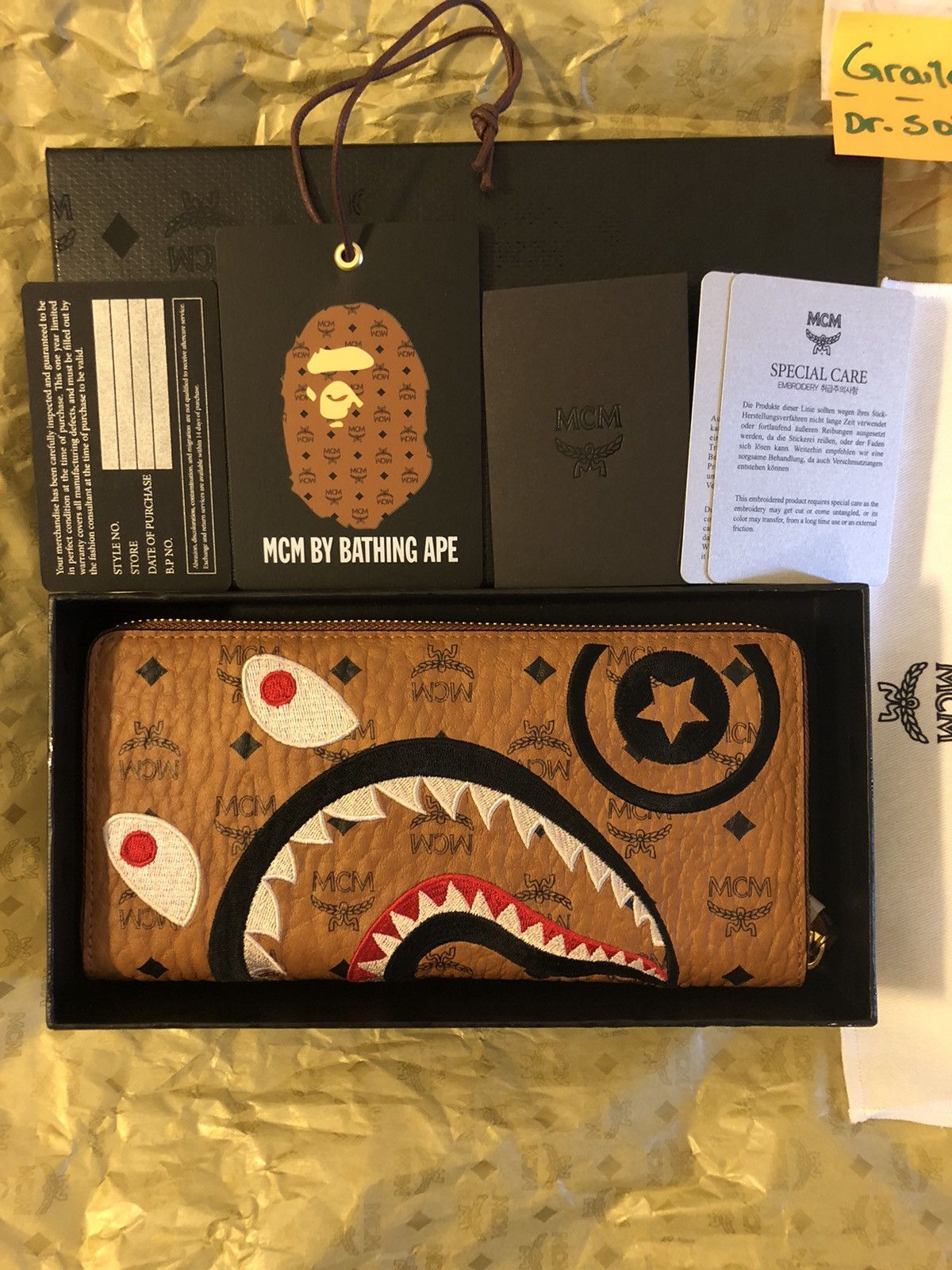 Bape BAPE X MCM Shark Zip Around Wallet | Grailed