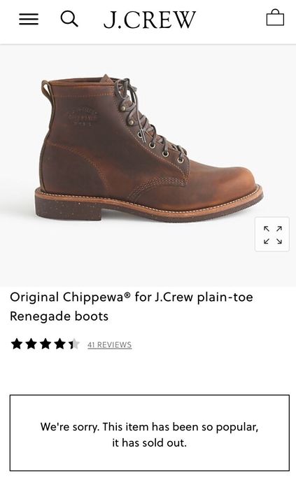 J.Crew Chippewa for J.Crew plain toe Renegade boots Grailed