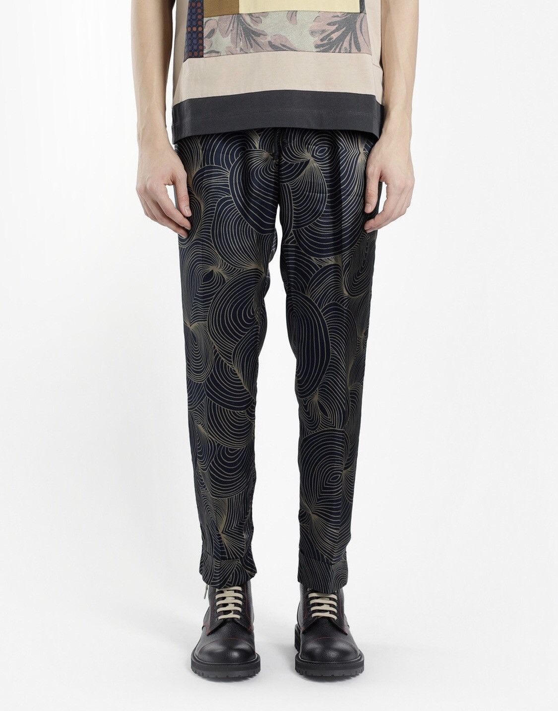 パンツ DRIES VAN NOTEN pants Dries Van Noten SS18 Viscose Swirl Perkino Twill Pants | Grailed