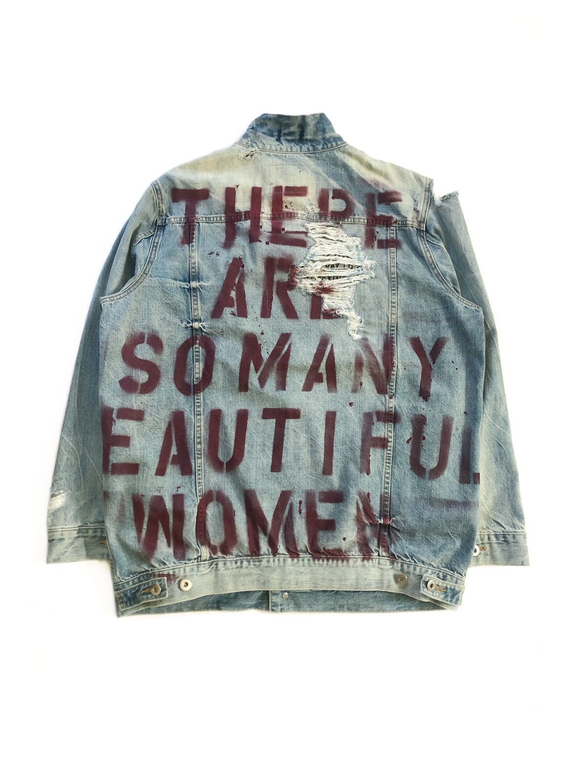 Warren Lotas 2500$ SS18 Beatiful Women Oversized Distressed Denim Jacket Size US XL / EU 56 / 4 - 1 Thumbnail