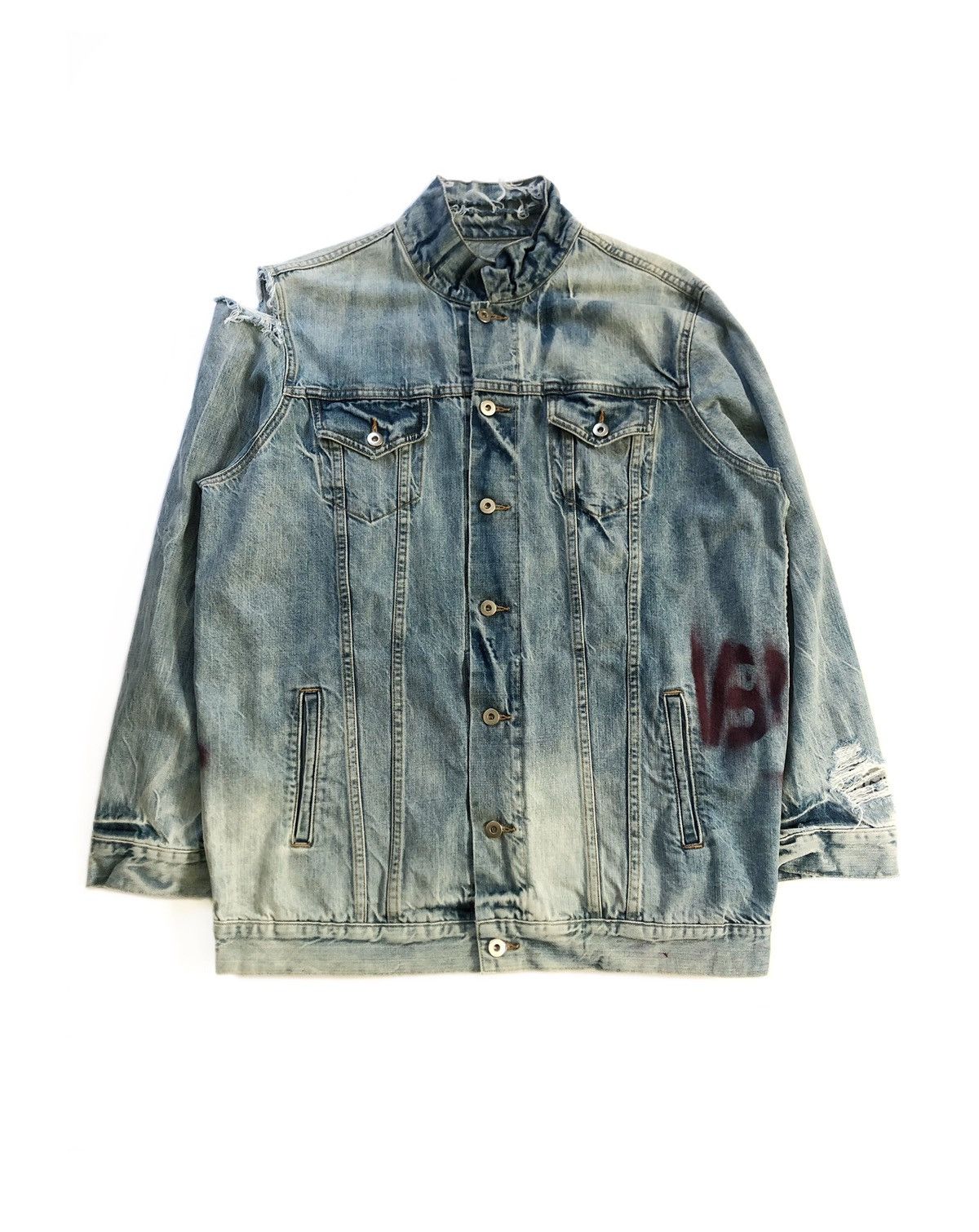 Warren Lotas 2500$ SS18 Beatiful Women Oversized Distressed Denim Jacket Size US XL / EU 56 / 4 - 2 Thumbnail