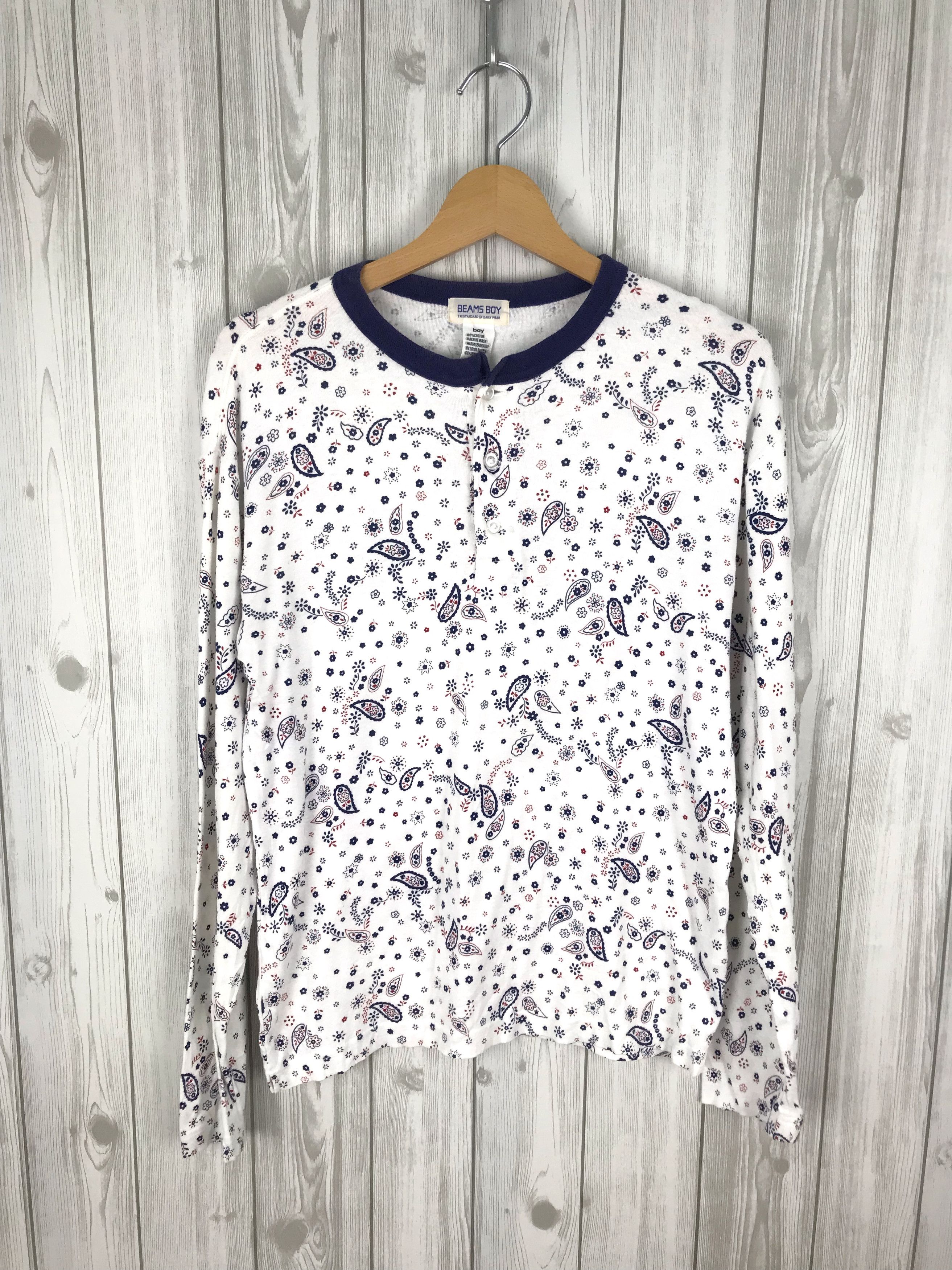 Beams Plus BEAMS BOY Paisley All Over Print Longsleeve Shirt Size US S / EU 44-46 / 1 - 1 Thumbnail