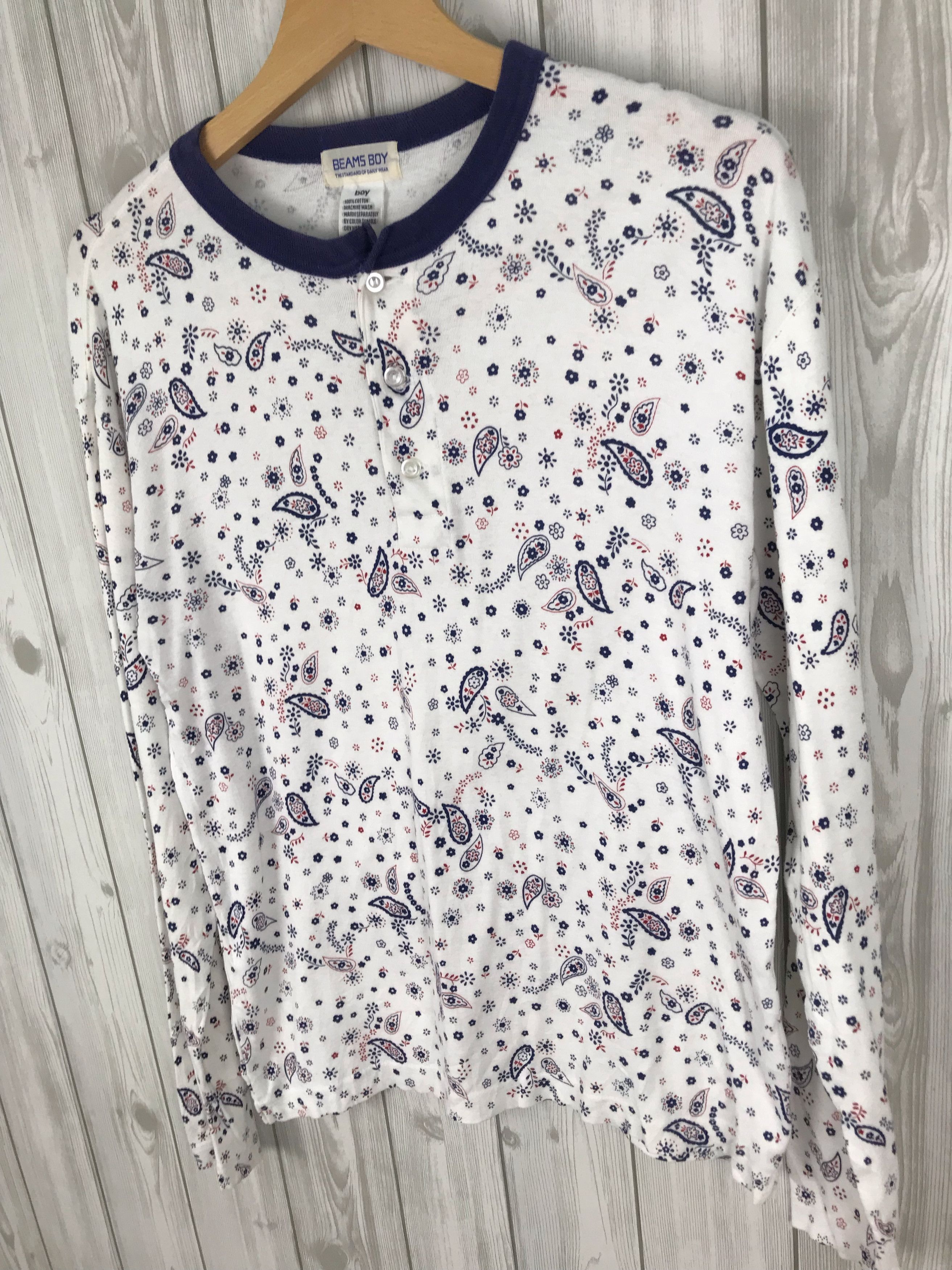 Beams Plus BEAMS BOY Paisley All Over Print Longsleeve Shirt Size US S / EU 44-46 / 1 - 3 Thumbnail