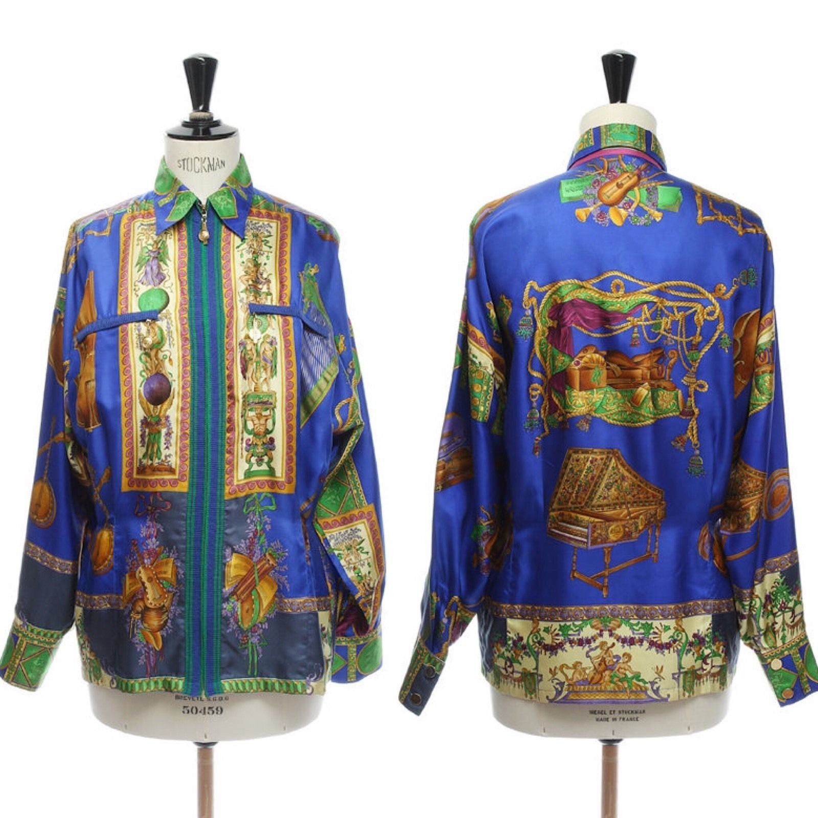 Versace vintage GIANNI VERSACE signature printed silk gold medusa ...