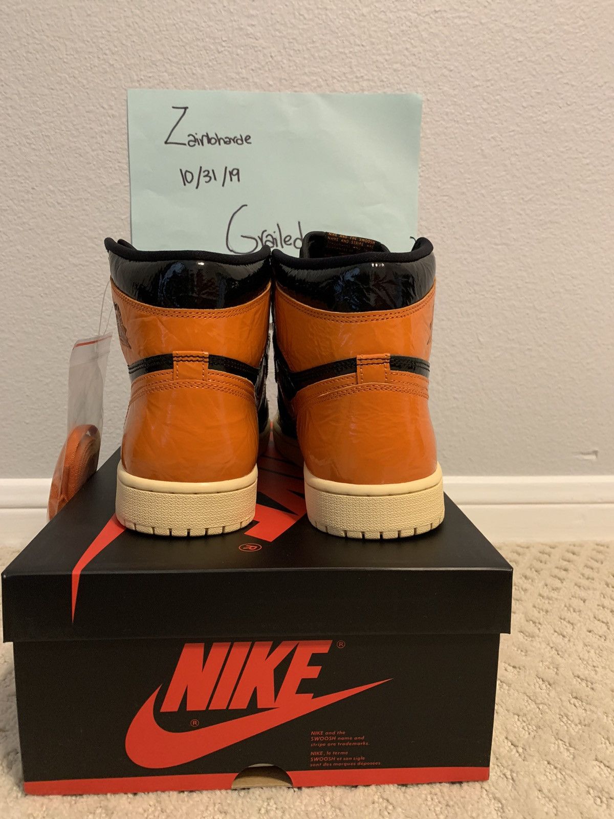 Jordan Brand Air Jordan 1 Retro High OG Shattered Backboard 3.0 2019 Size US 10 / EU 43 - 3 Thumbnail