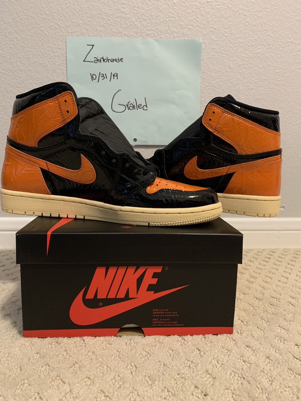 Jordan Brand Air Jordan 1 Retro High OG Shattered Backboard 3.0 2019 Size US 10 / EU 43 - 4 Thumbnail