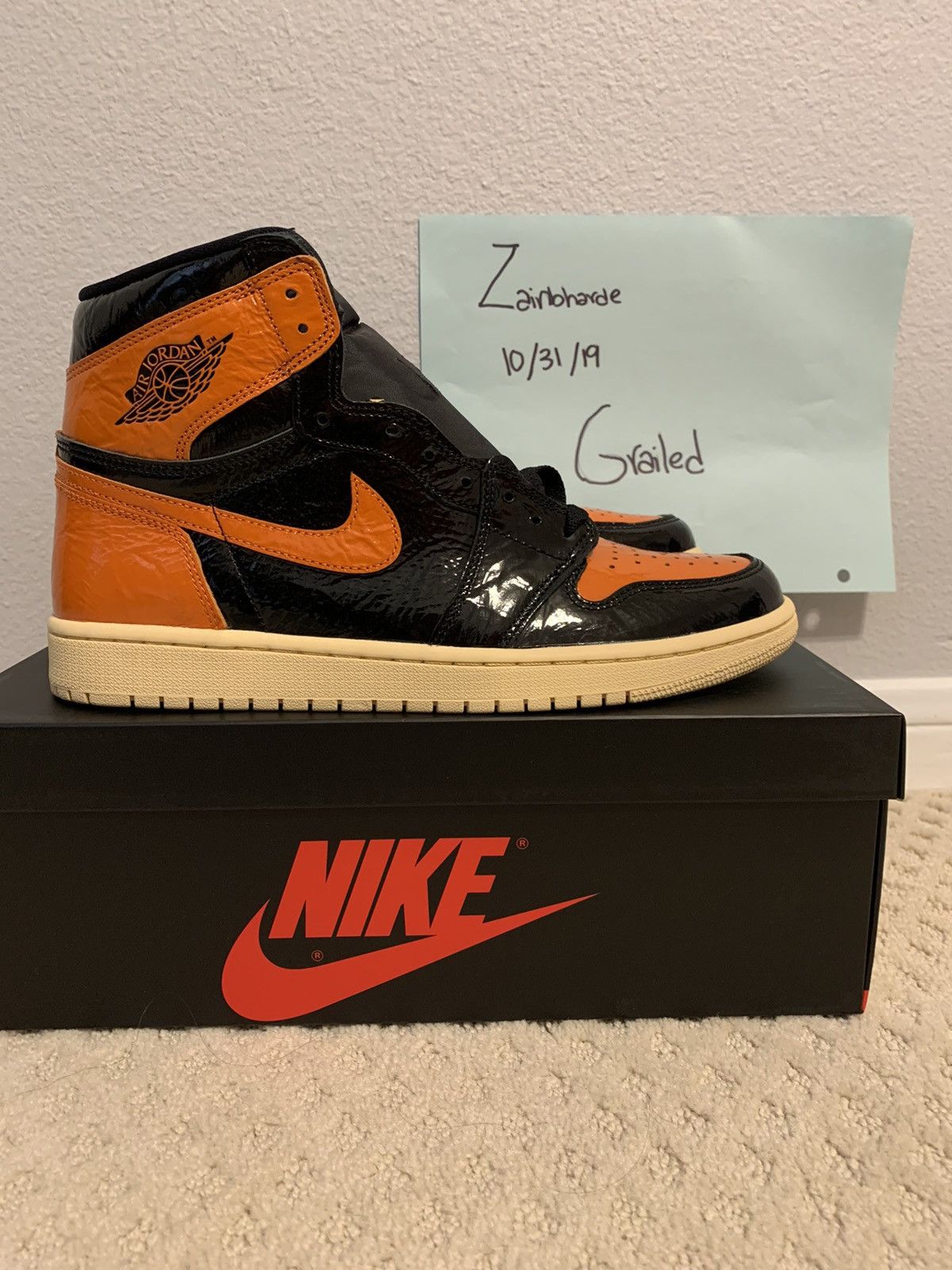 Jordan Brand Air Jordan 1 Retro High OG Shattered Backboard 3.0 2019 Size US 10 / EU 43 - 1 Thumbnail