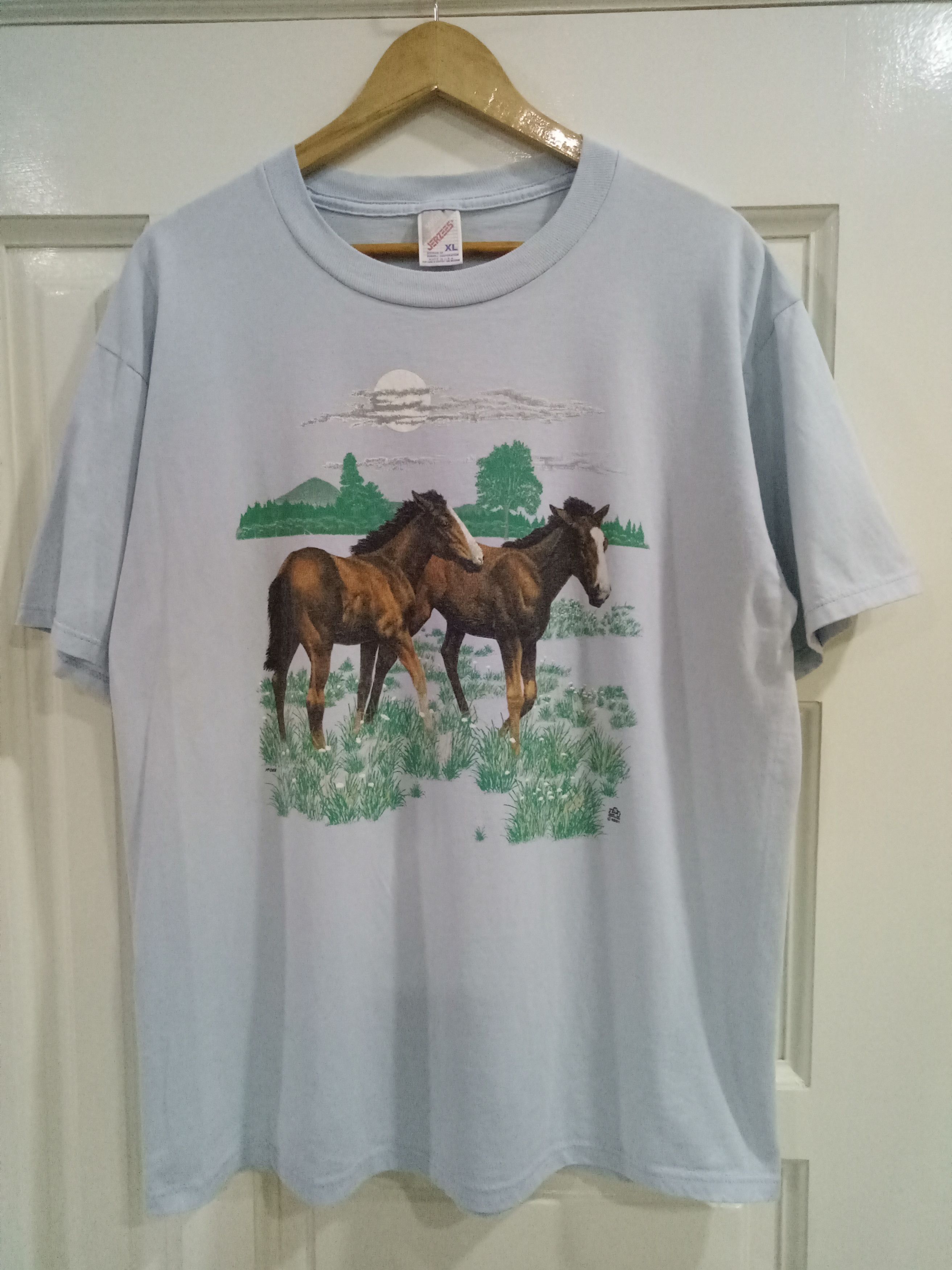 Jerzees × Vintage Vintage '90 Wild Horse Nice Printed Size US XL / EU 56 / 4 - 1 Thumbnail