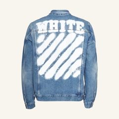 Off white spray paint denim outlet jacket