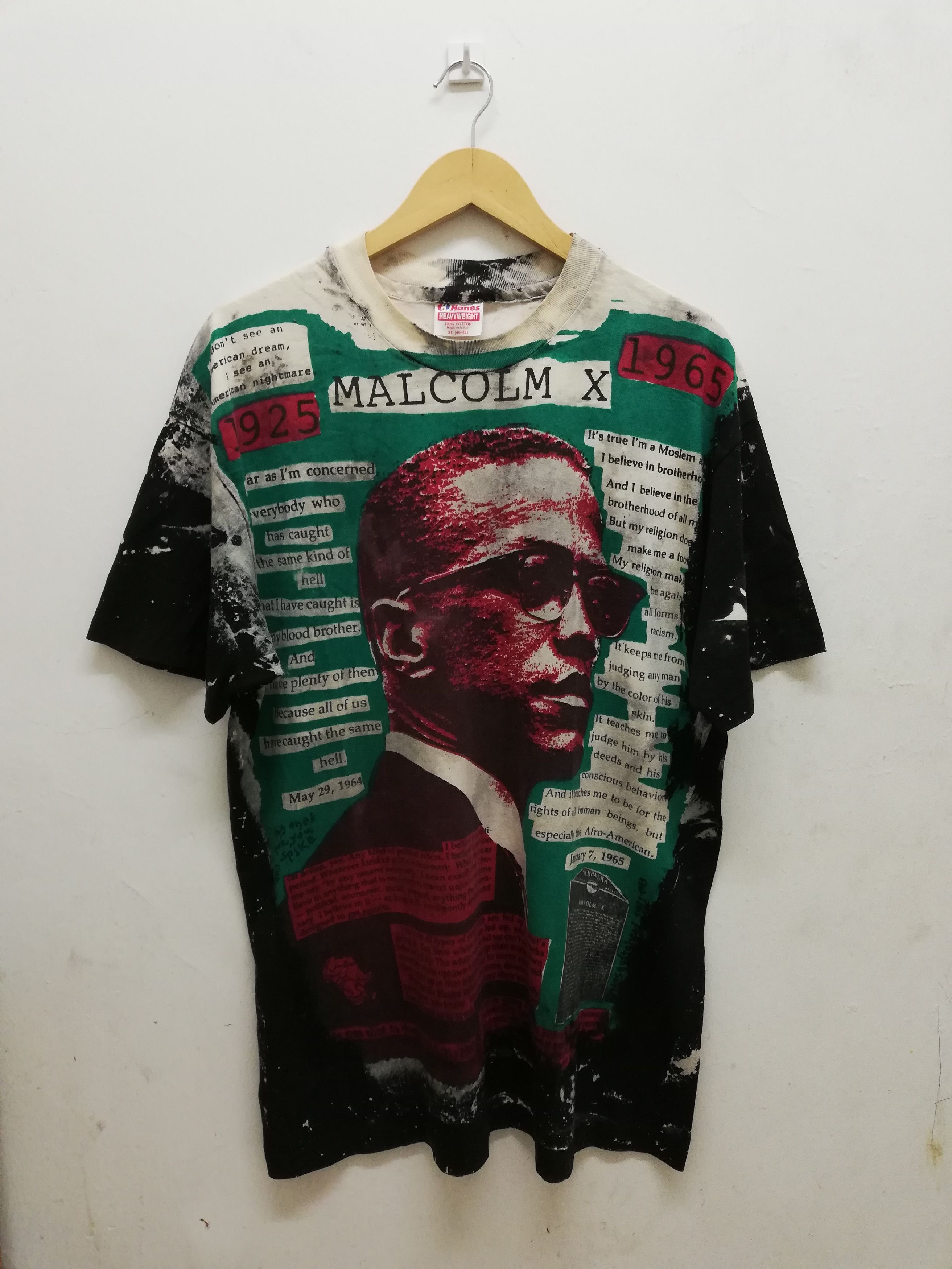 VINTAGE 90s MALCOLM X Mosquitohead Acid Wash Shirt