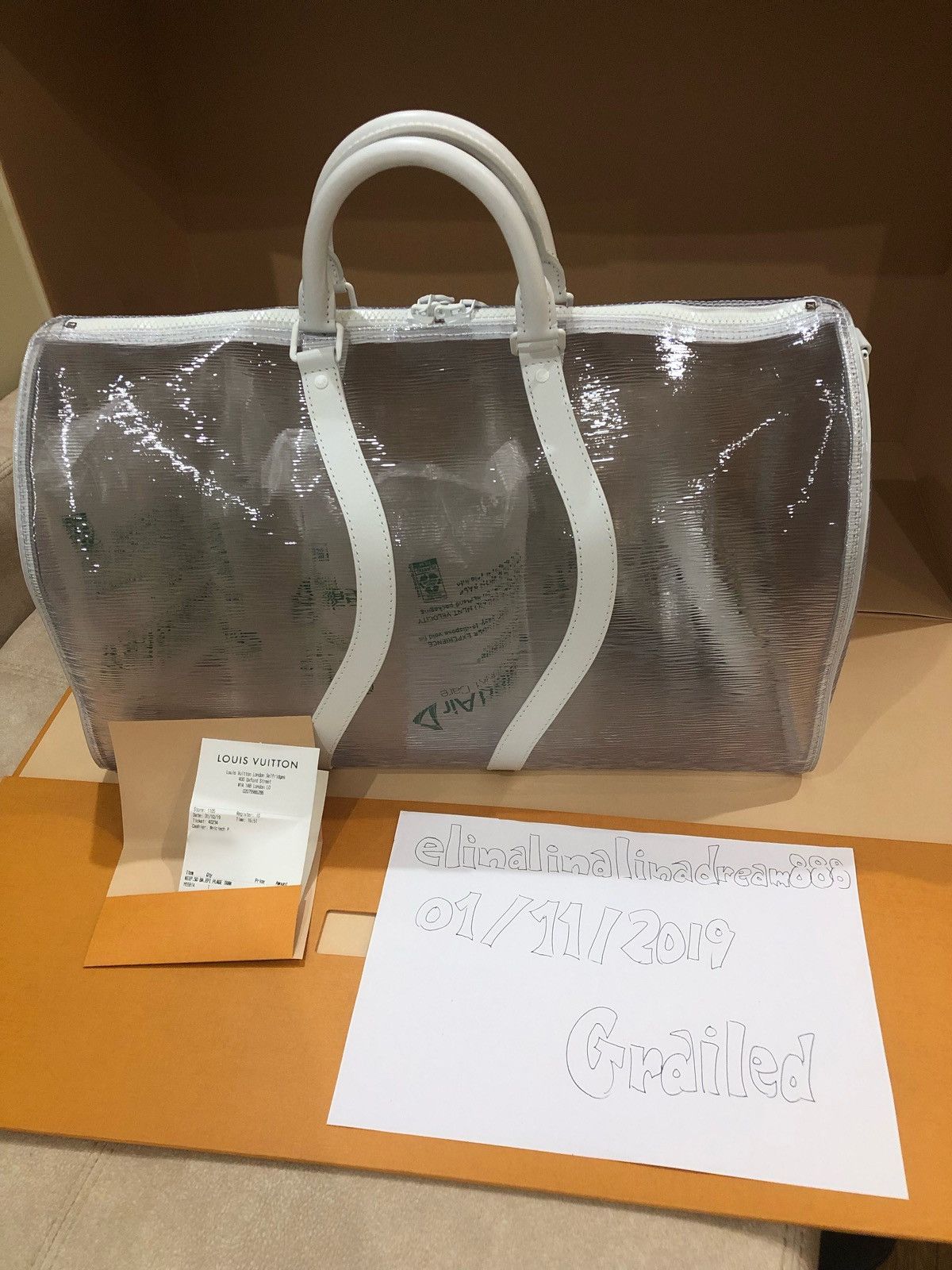 Louis Vuitton 2019 Transparent Epi Keepall Bandouliere 50 - Clear