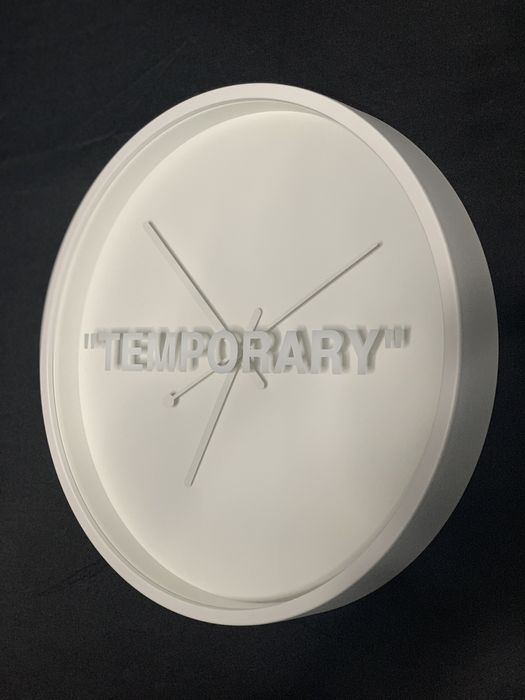 Virgil Abloh Virgil Abloh markerad “ temporary” wall clock | Grailed