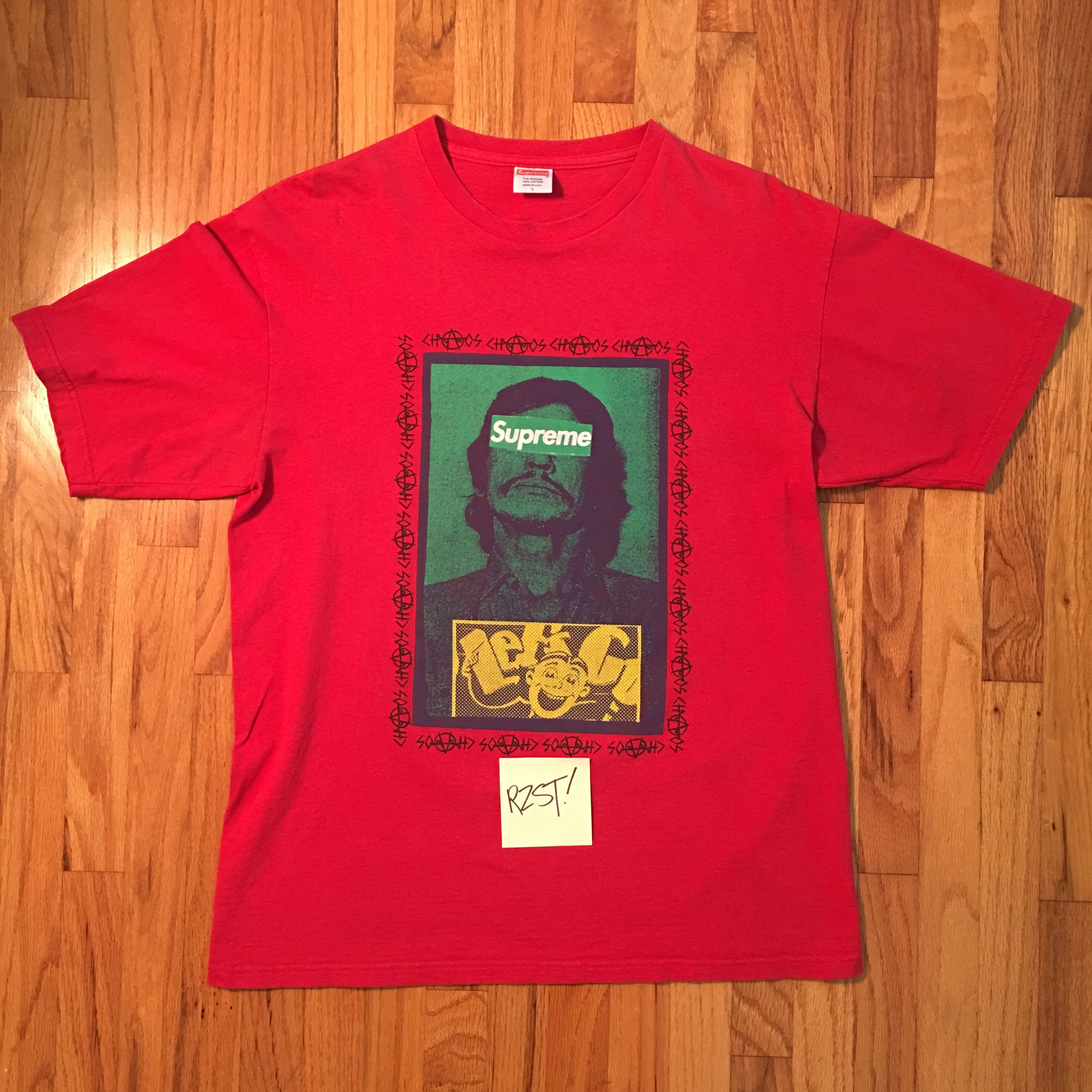 Supreme 2008 Supreme CHARLES BRONSON Tee Shirt Red Chaos Box Logo