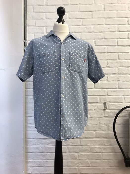 Supreme SUPREME POLKA DOT DENIM SHIRT LIGHT BLUE | Grailed