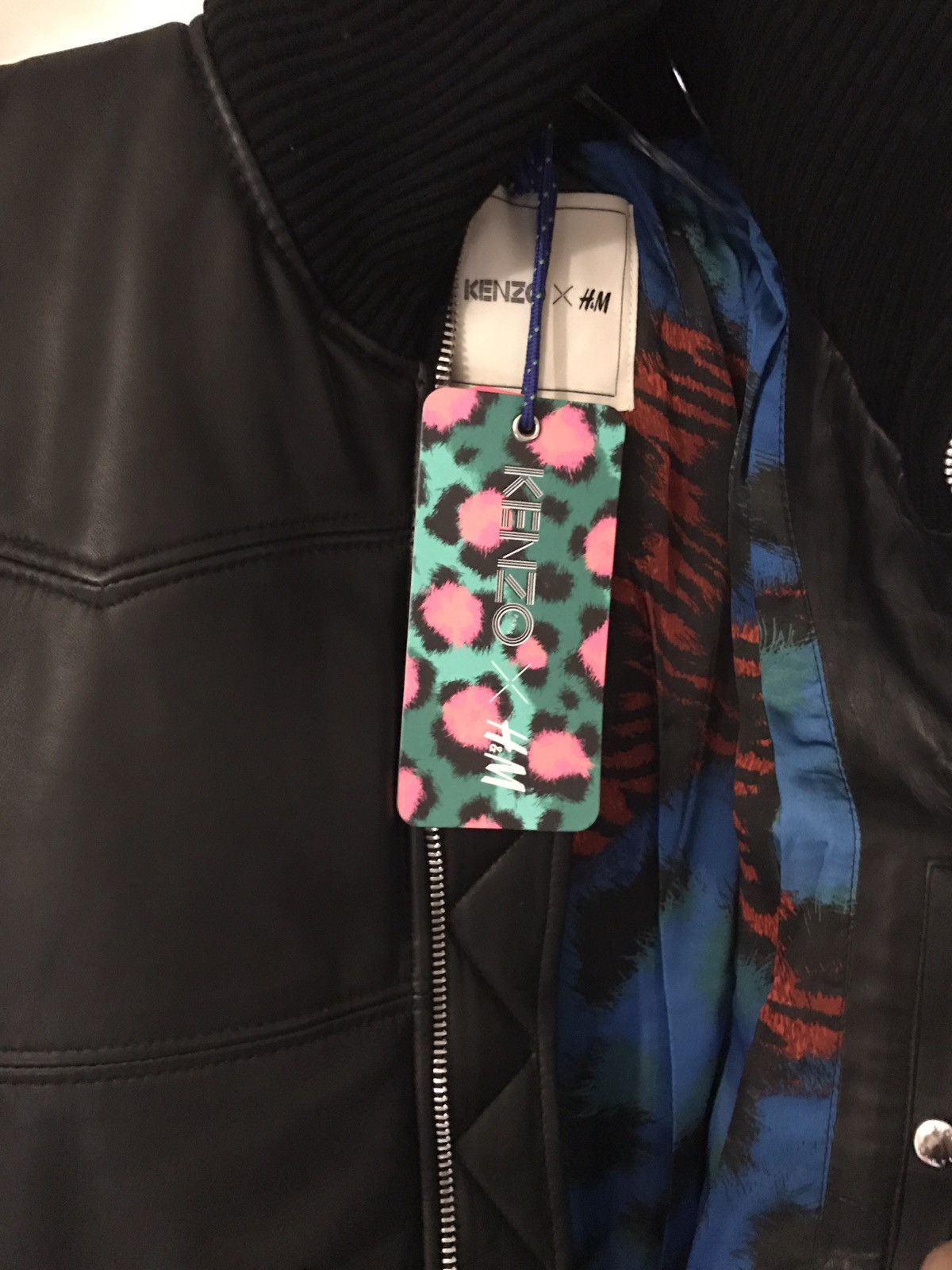 H&M × Kenzo Kenzo X H&M Padded Leather Jacket Black | Grailed