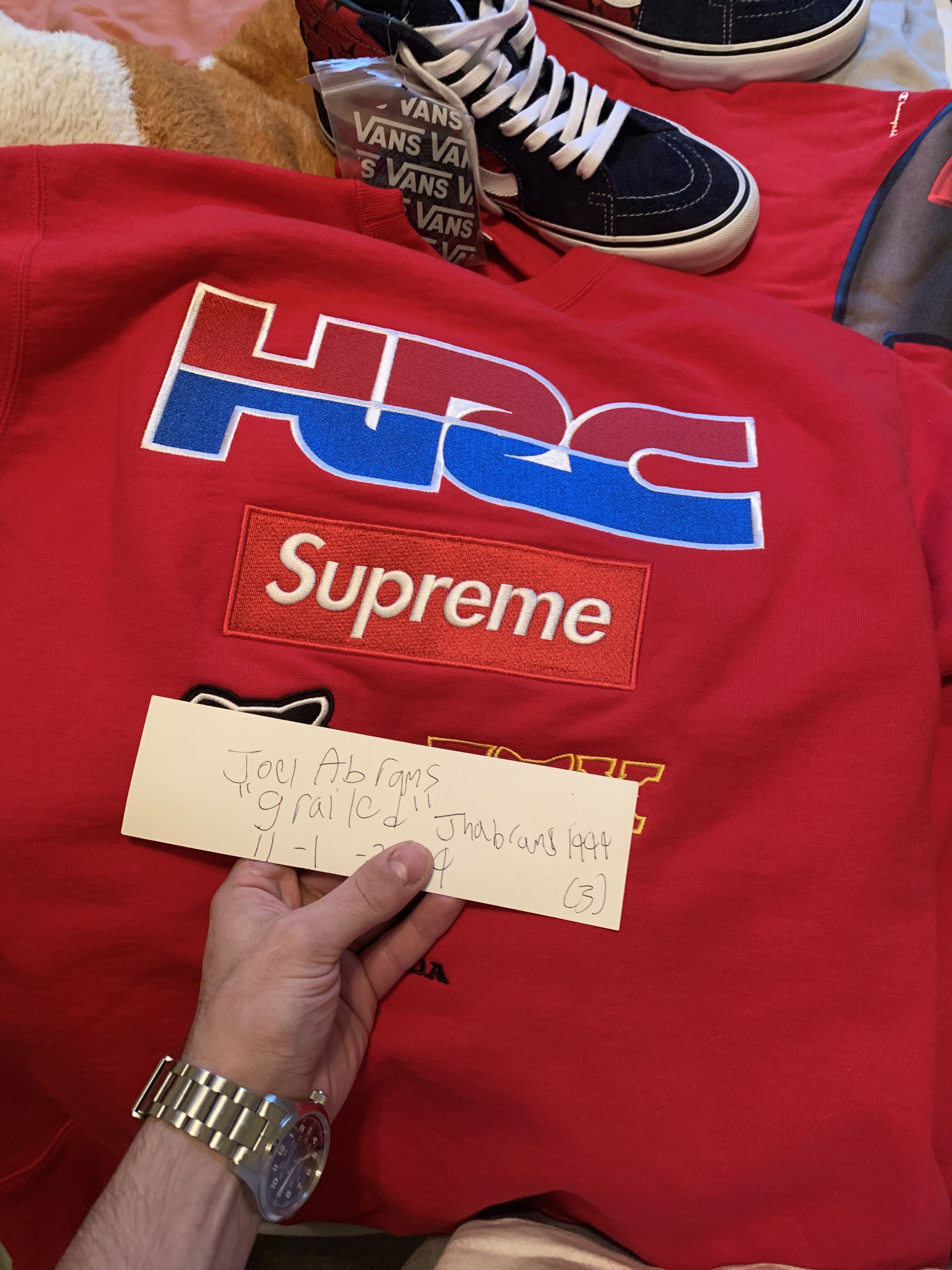 Supreme / Honda / Fox Crewneck Sweatshirt Red 
