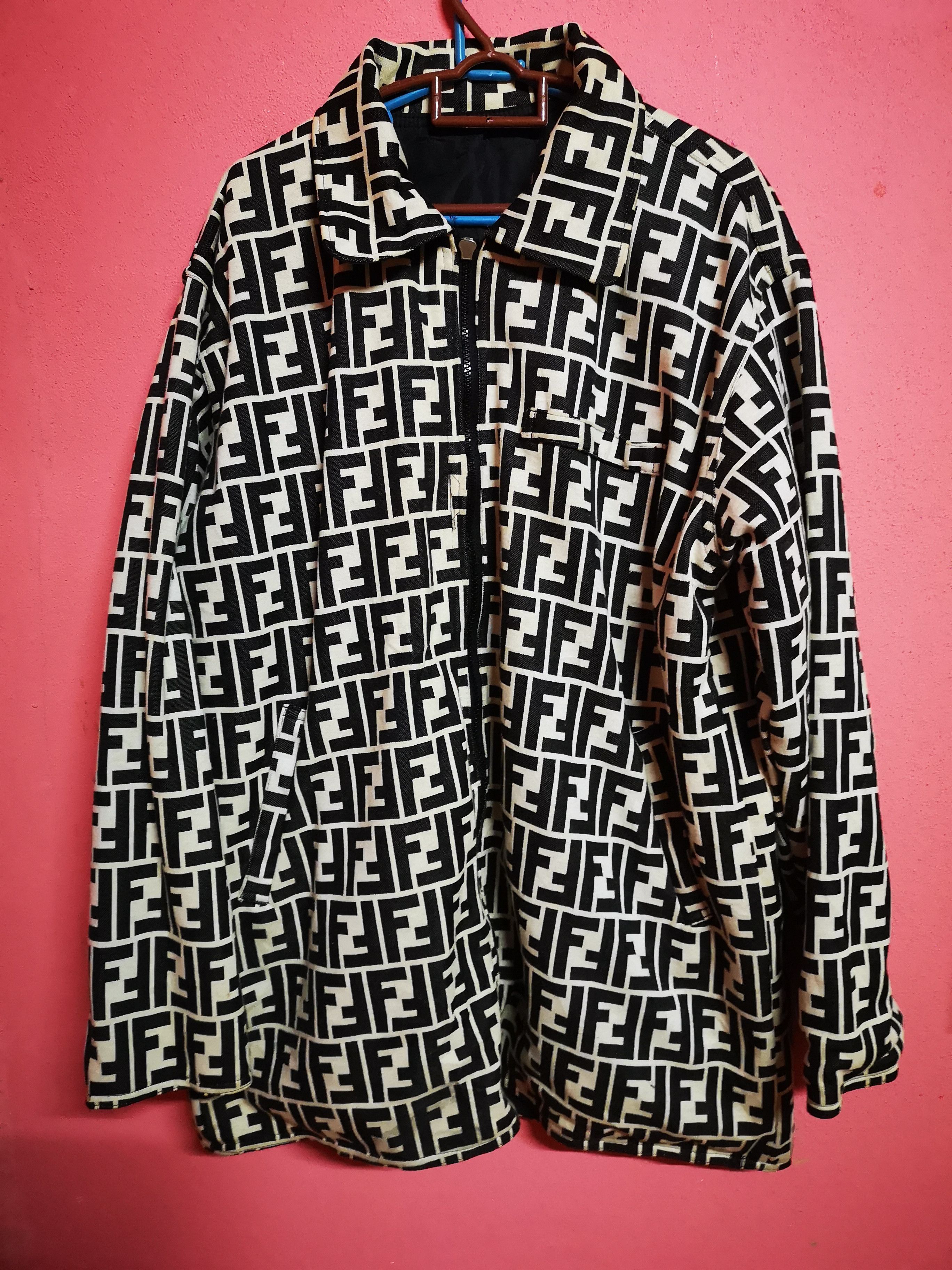 FENDI ZUCCA MONOGRAM REVERSIBLE JACKET, Men's Fashion, Coats