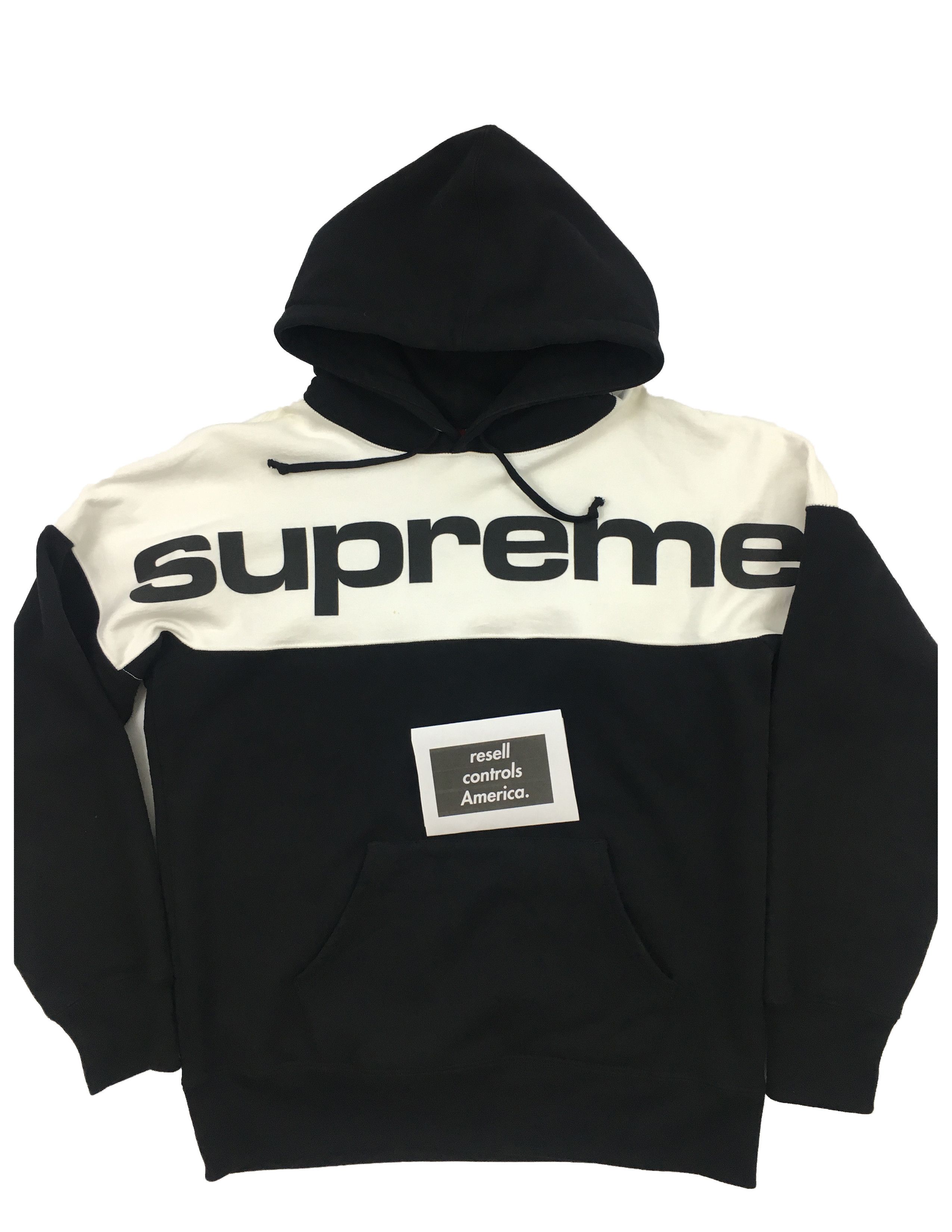 Supreme 17fw Supreme blocked big logo hoodie black white medium