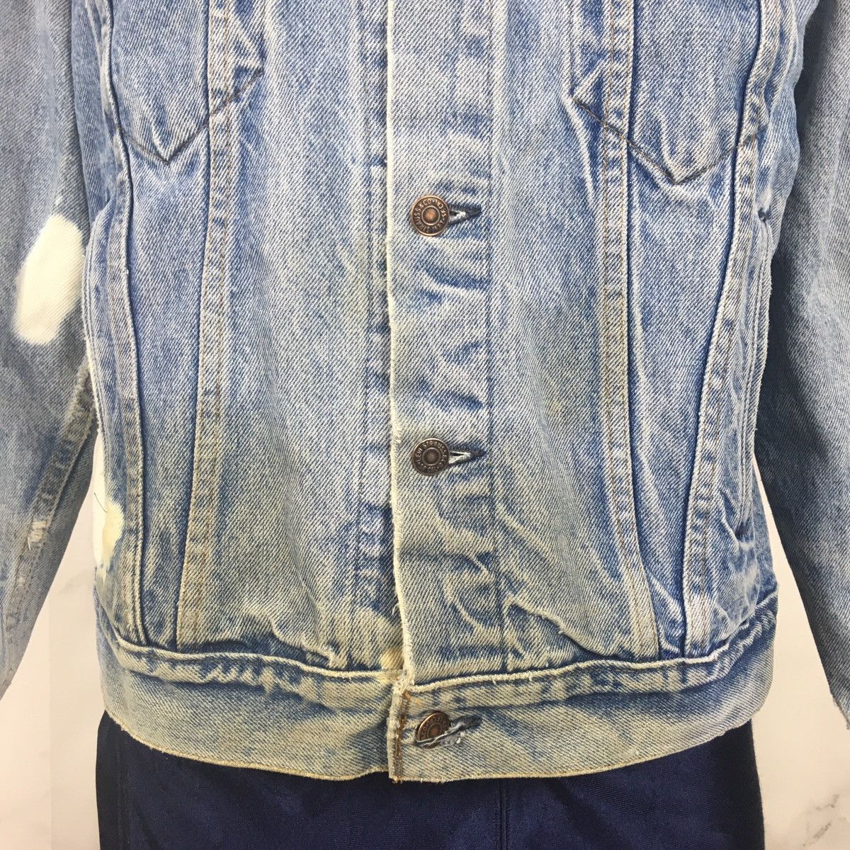 VTG 80s UNISEX LEVIS ORANGE TAB DENIM DUNGAREES WORKWEAR ROCKABILLY XS 25” WAIST